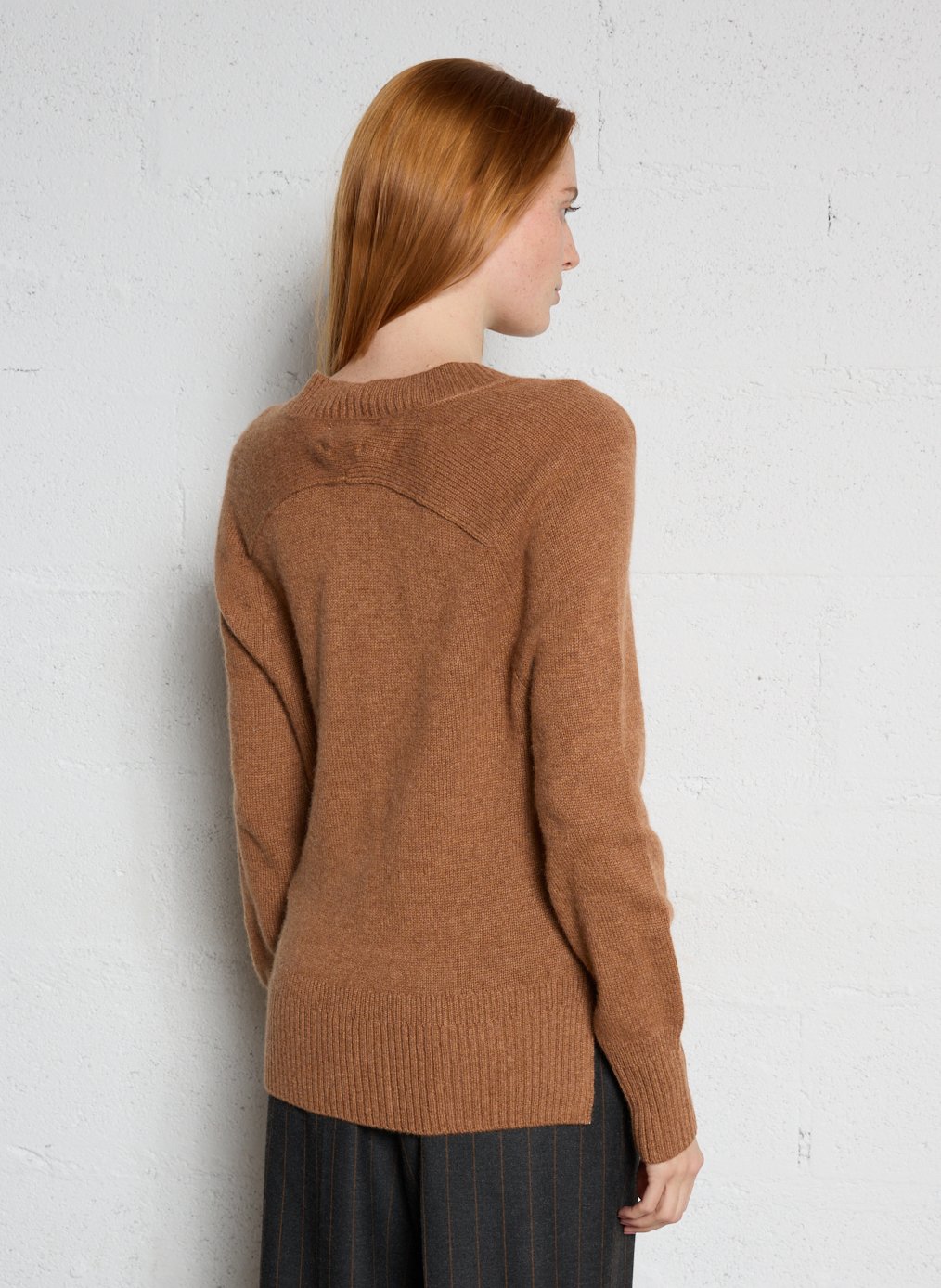 Pull col V en cachemire MAISON 123 Beige