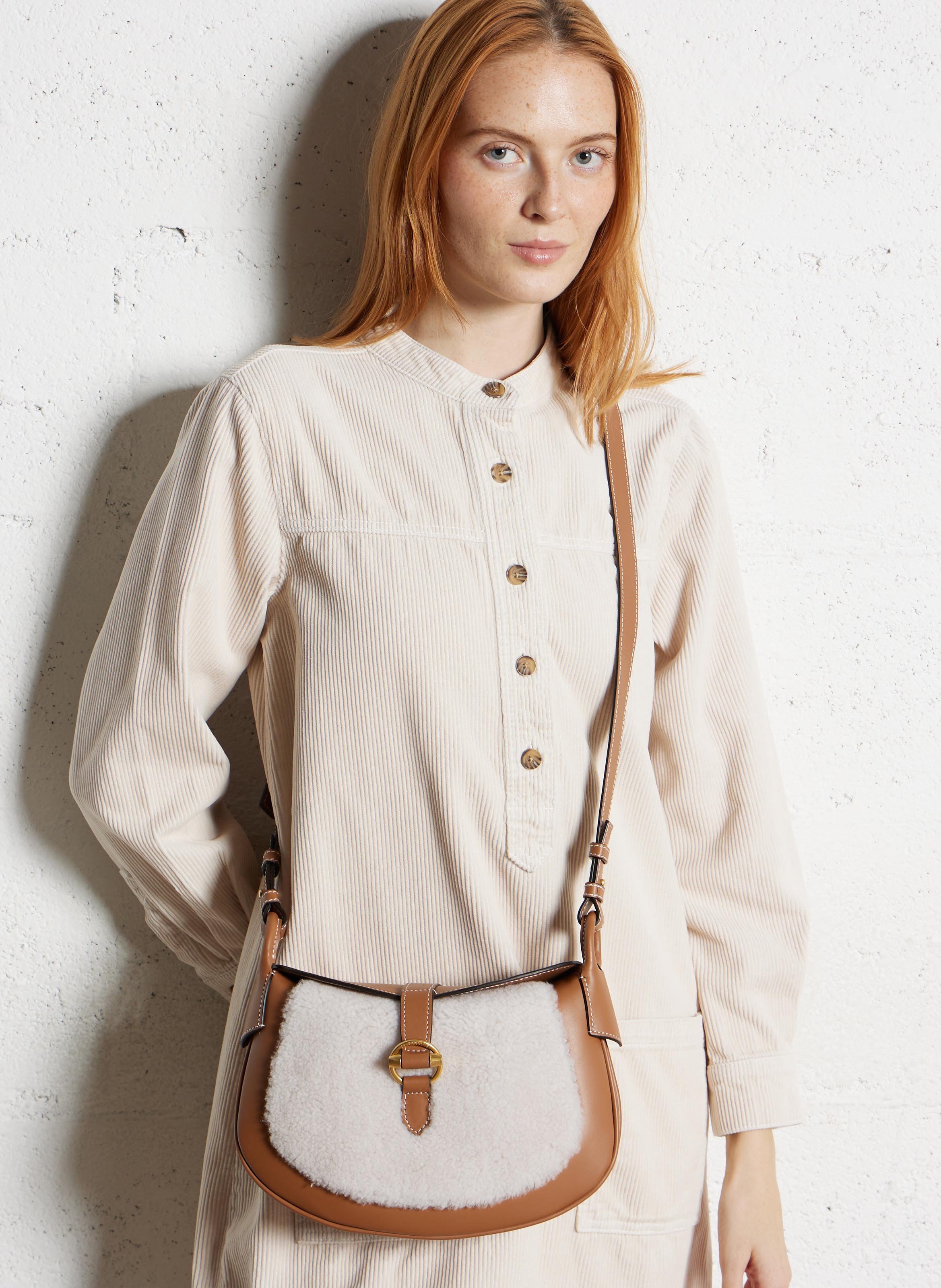 Sac bandoulière en cuir LE TANNEUR Multicolore