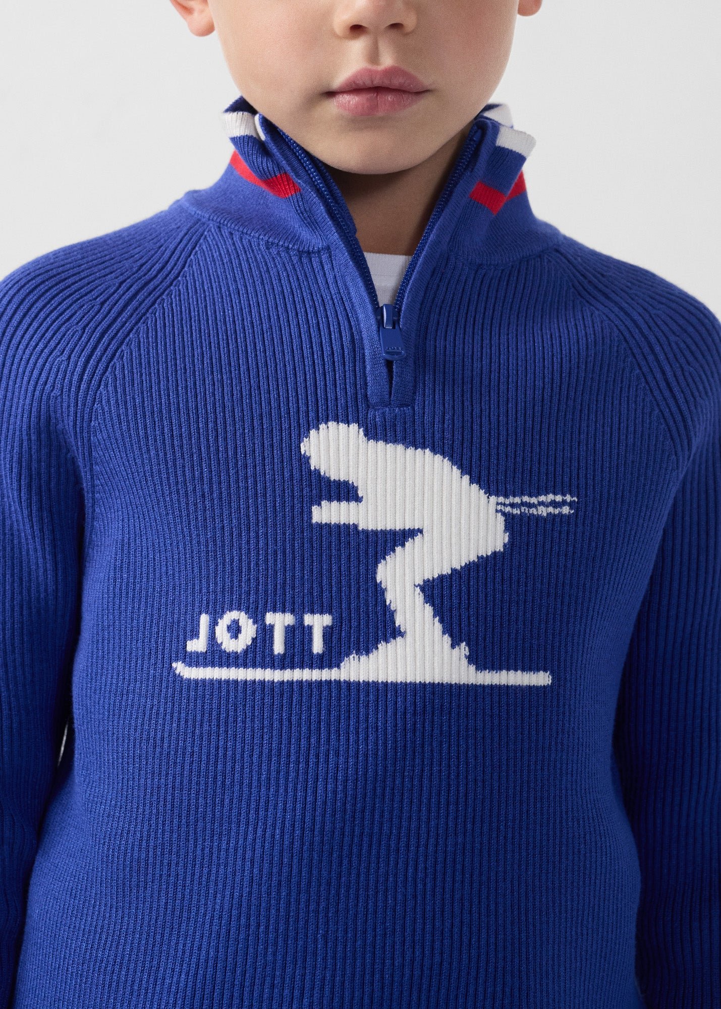 Ribbed high neck sweater JOTT Blue