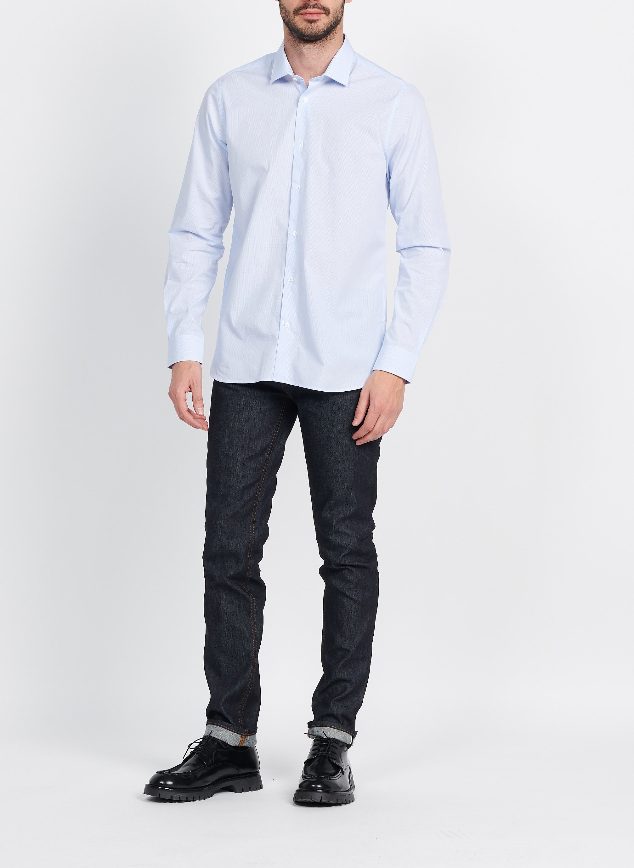 Cotton shirt with classic collar ATELIER PRIVE Blue