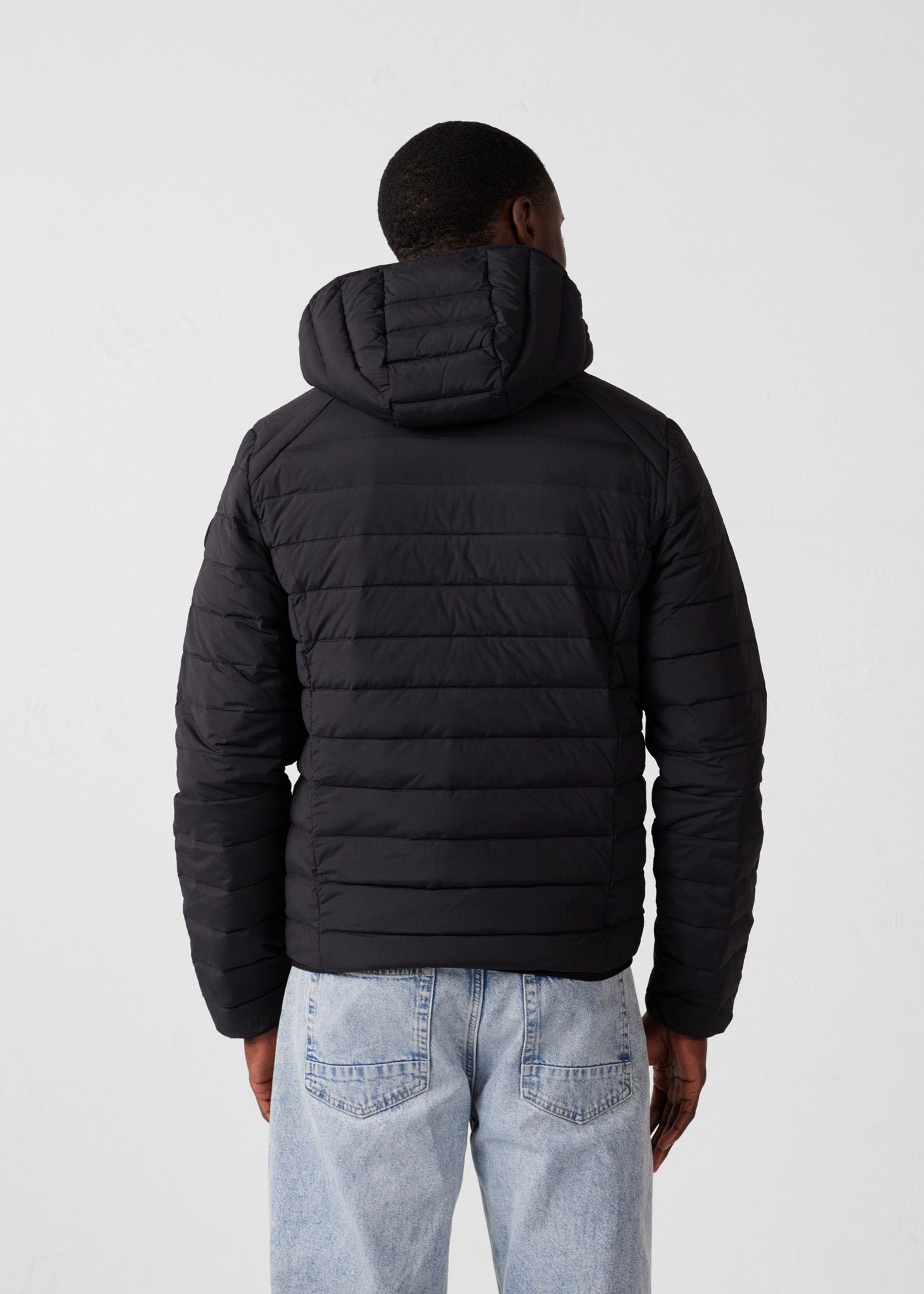 Frantz Stretch Lightweight Hooded Puffer Coat JOTT Black