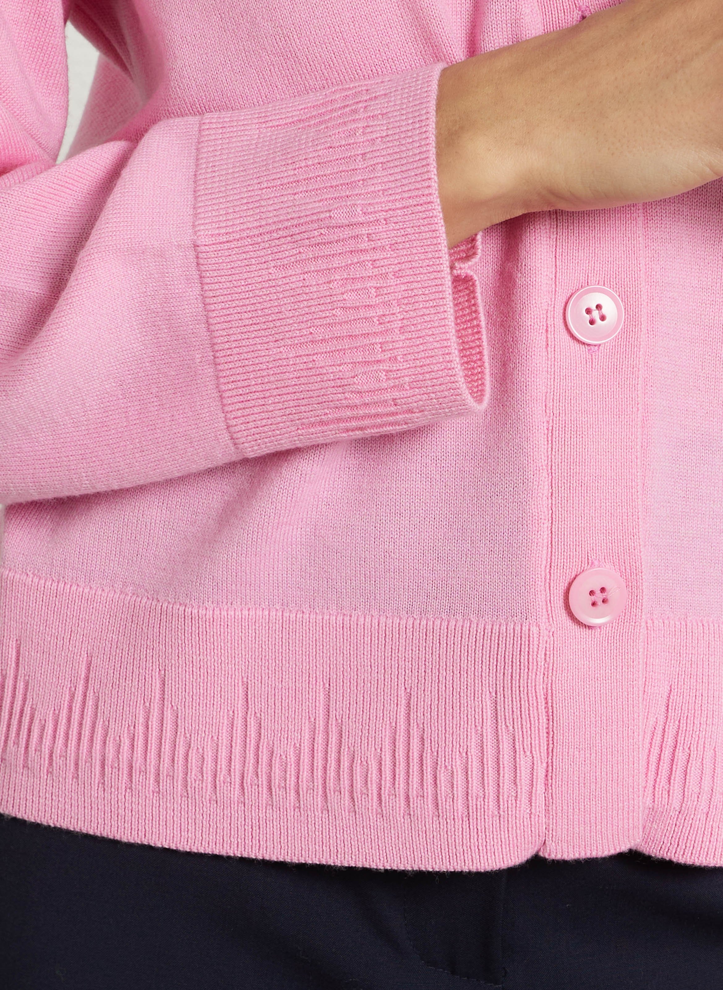 Gilet ample col V en laine MAISON ANJE Rose