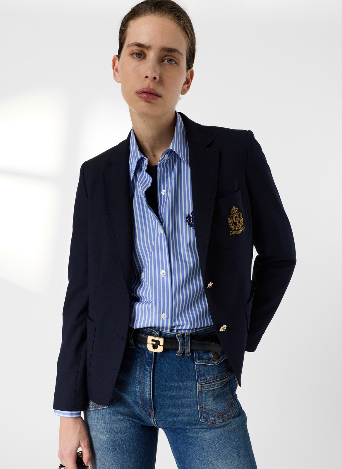 Chemise à rayures col classique GERARD DAREL Bleu