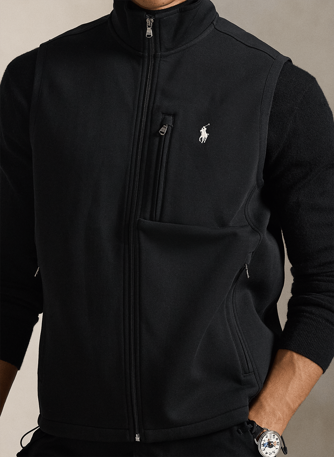 Strickjacke aus Baumwoll-Mix mit Stehkragen POLO RALPH LAUREN Schwarz