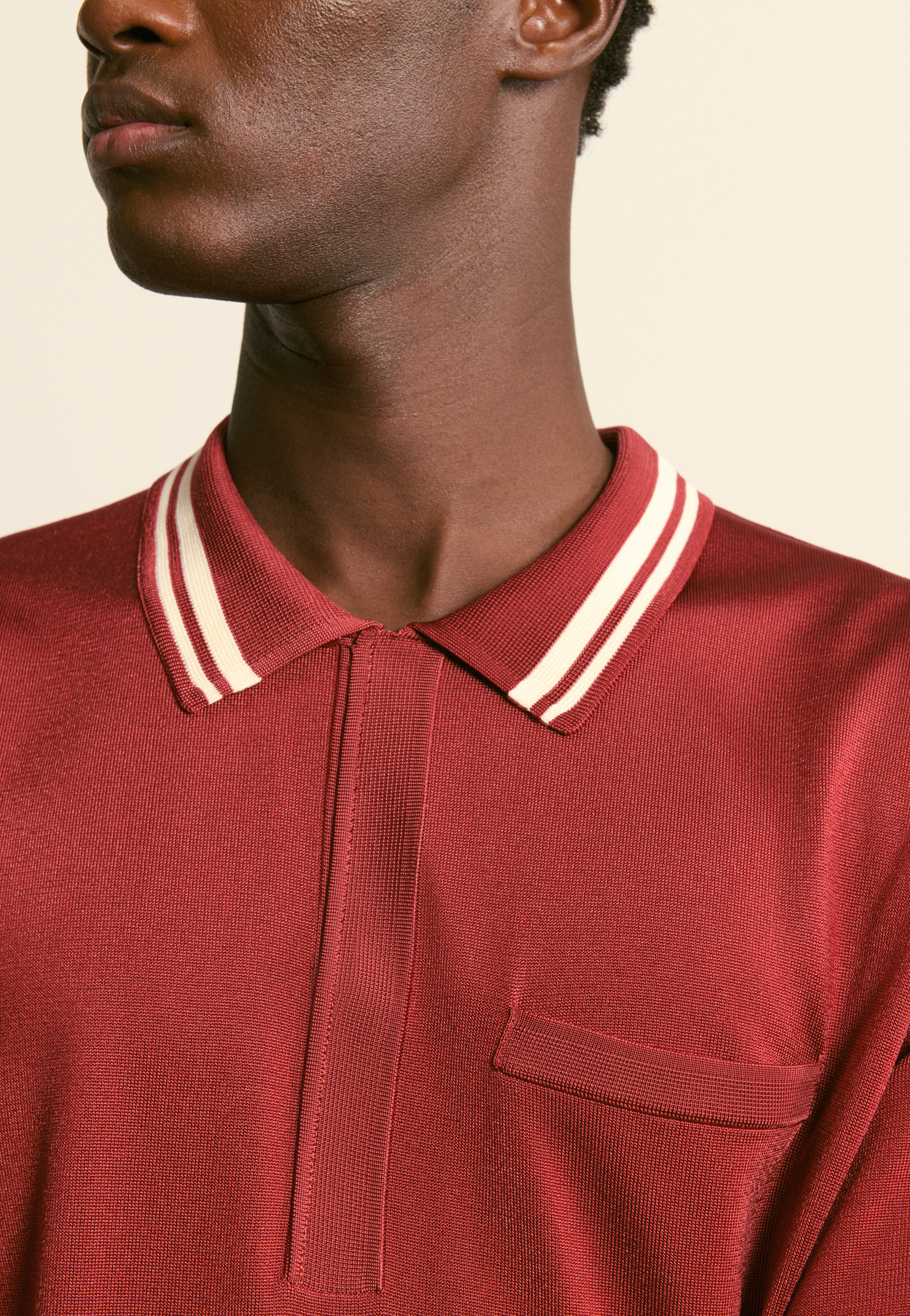 Light thread polo MAISON MONTAGUT Red