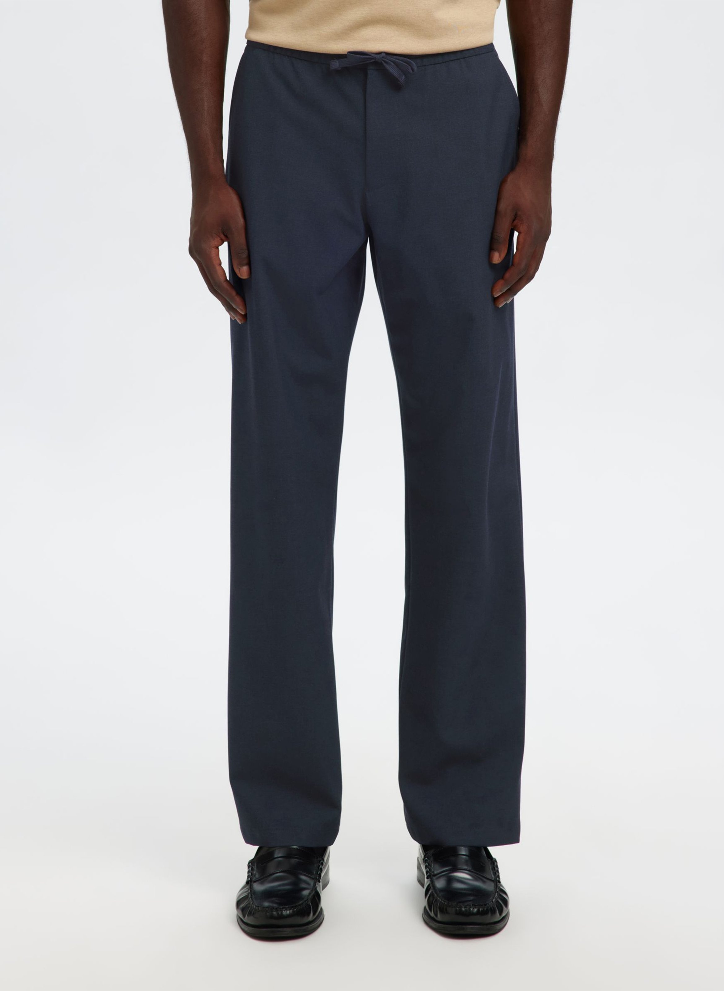 Straight pants in mixed recycled fibers SELECTED Blue