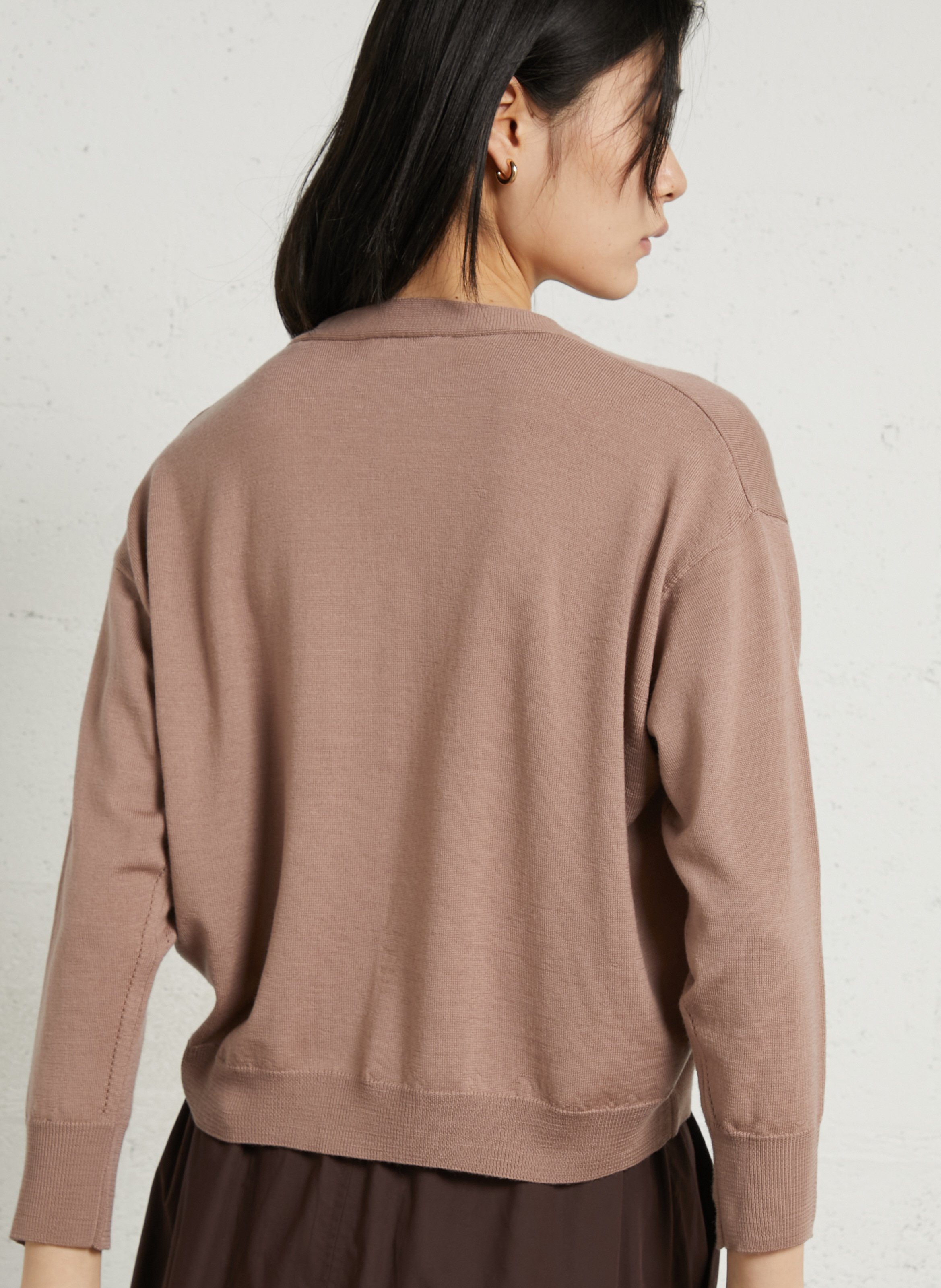 Cardigan à col V en laine  SOEUR Rose