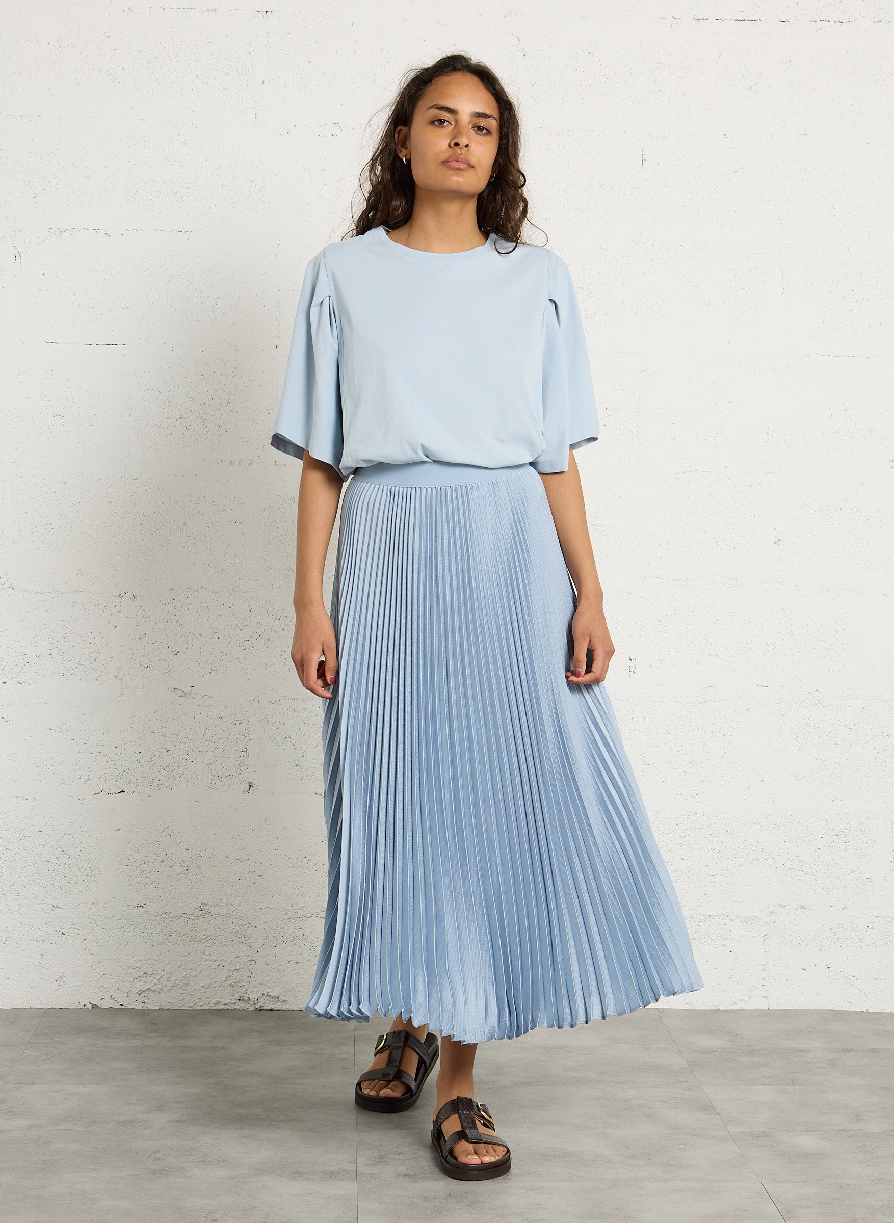 Jupe plissée évasée MAISON 123 Bleu