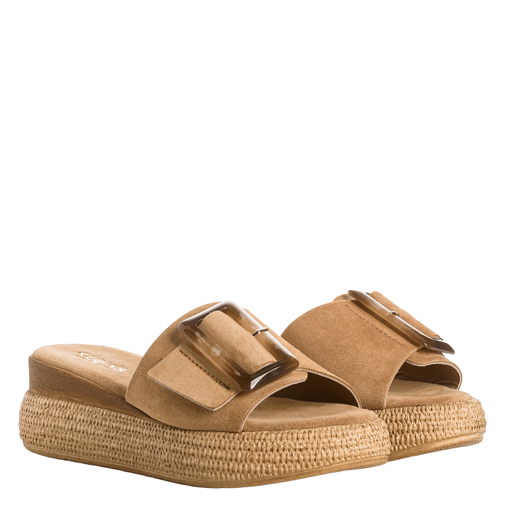 Sandales plates en cuir  REQINS Marron