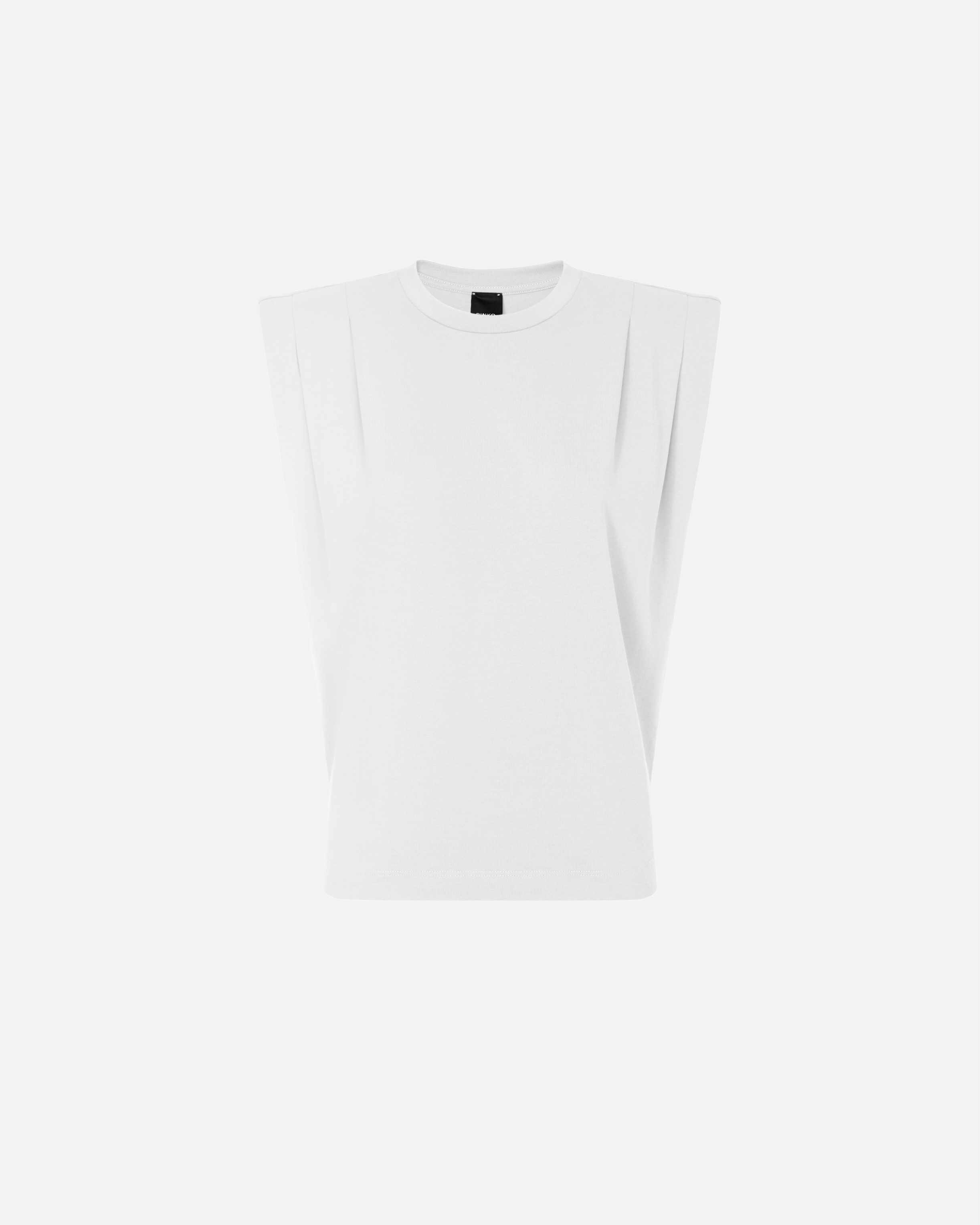 T-shirt sans manches en jersey double PINKO Blanc