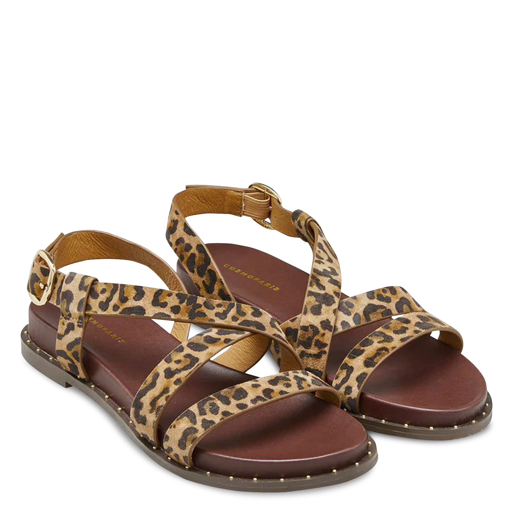 Sandales plates en cuir COSMOPARIS Beige