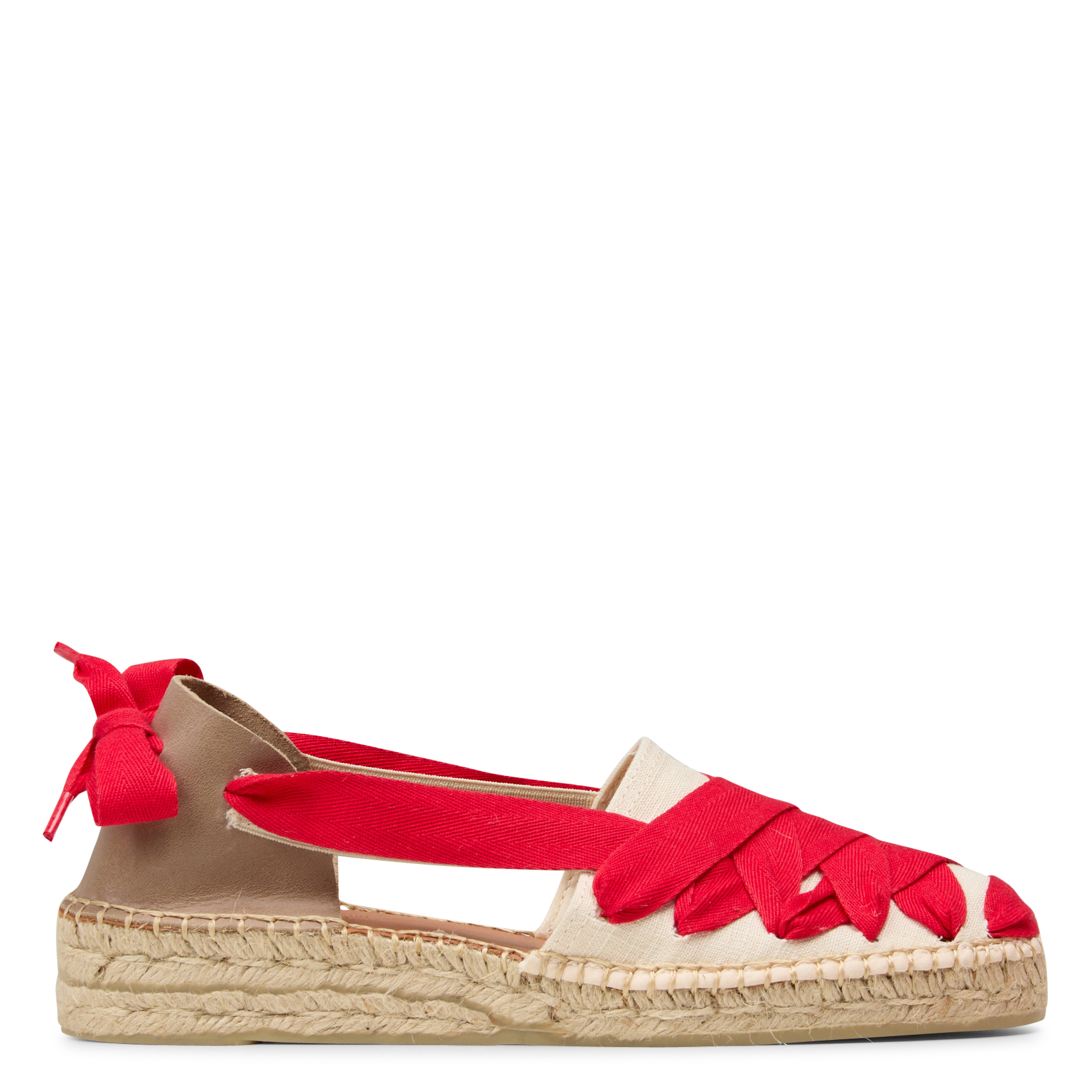 Linen and cotton espadrilles NAGUISA Red