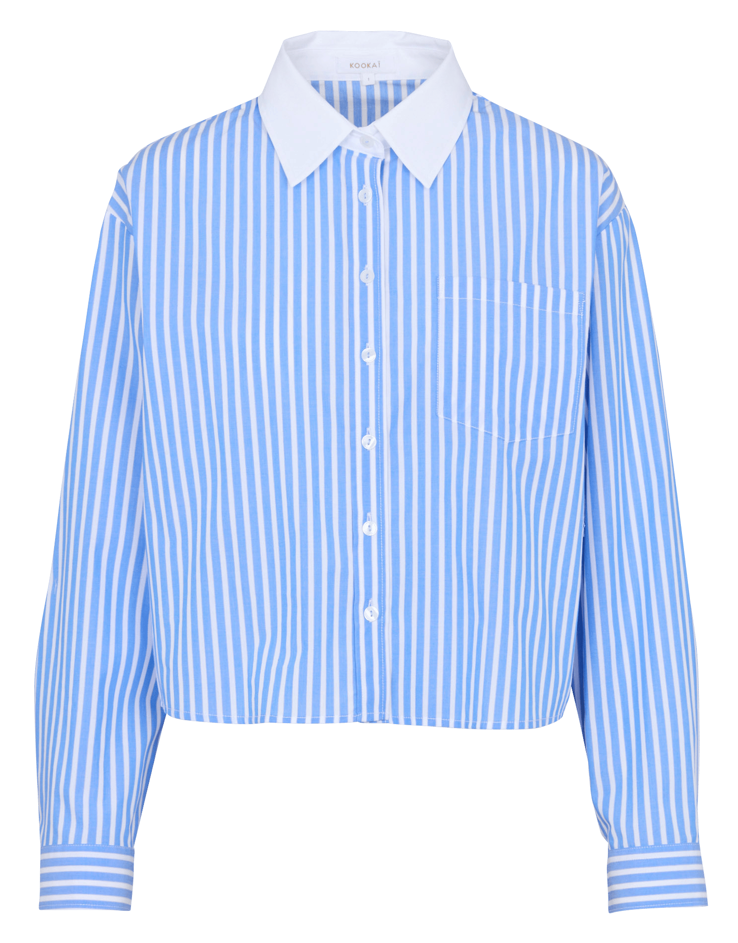 Straight-cut striped cotton shirt with classic collar KOOKAI
