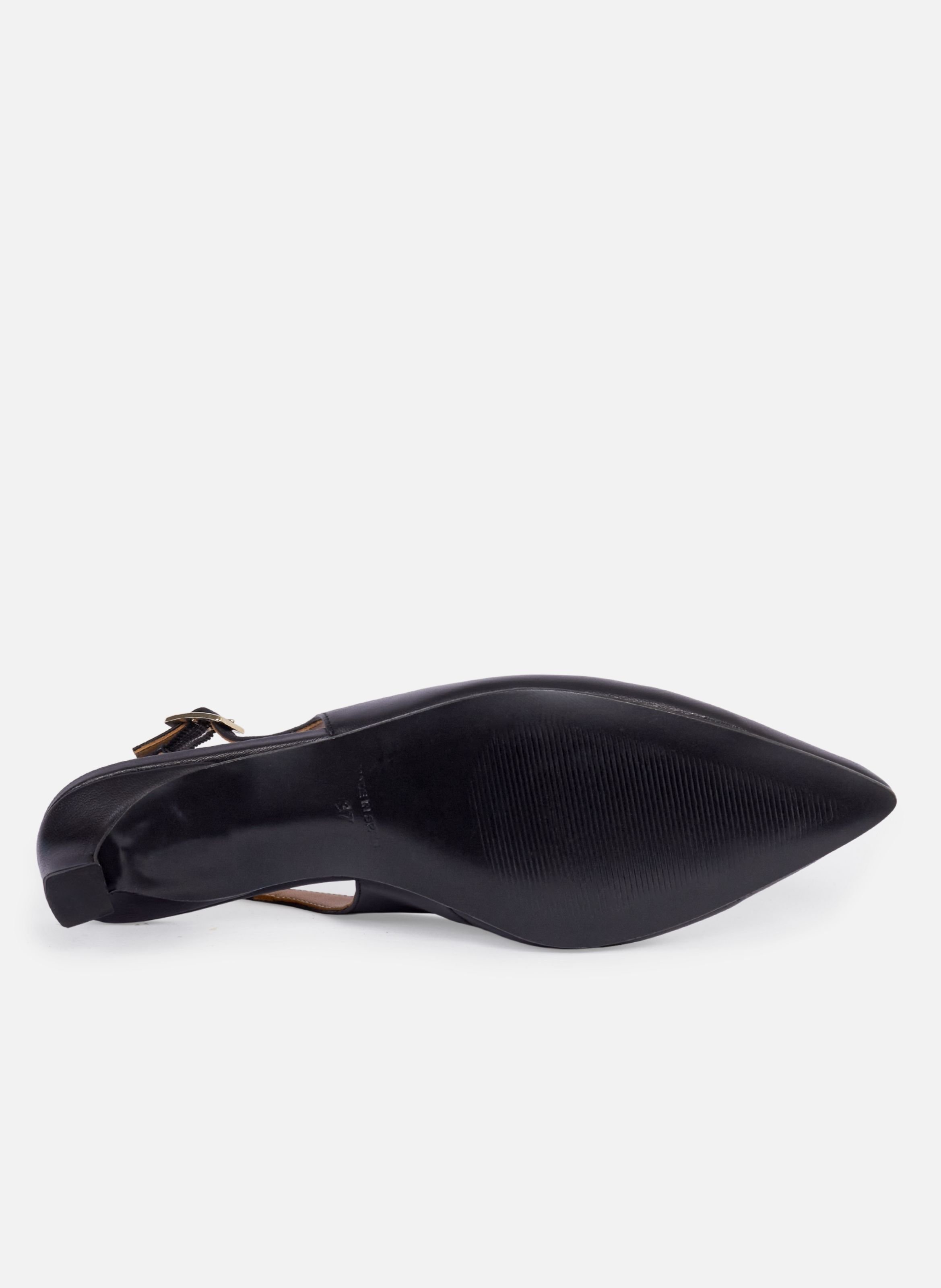 Escarpins slingback albane petit talon cuir lisse JULES & JENN Noir