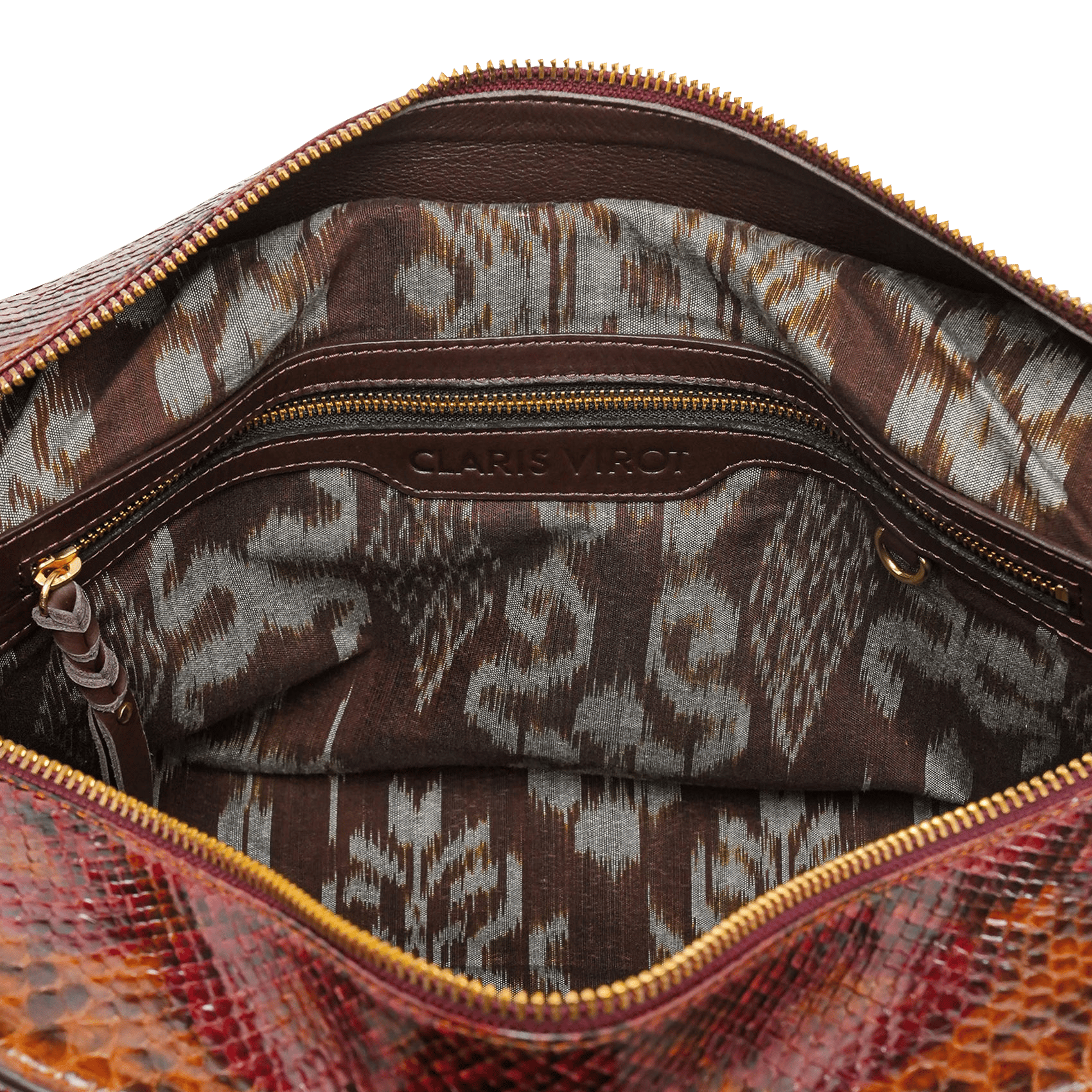 Schultertasche aus Pythonleder CLARIS VIROT Mehrfarbig