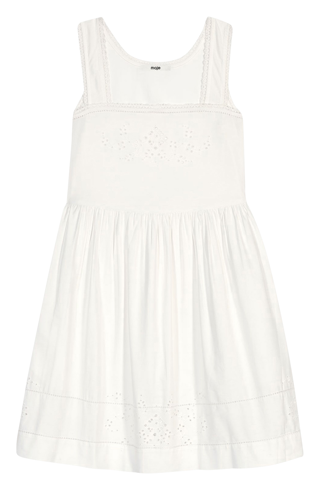Robe courte en coton MAJE Blanc