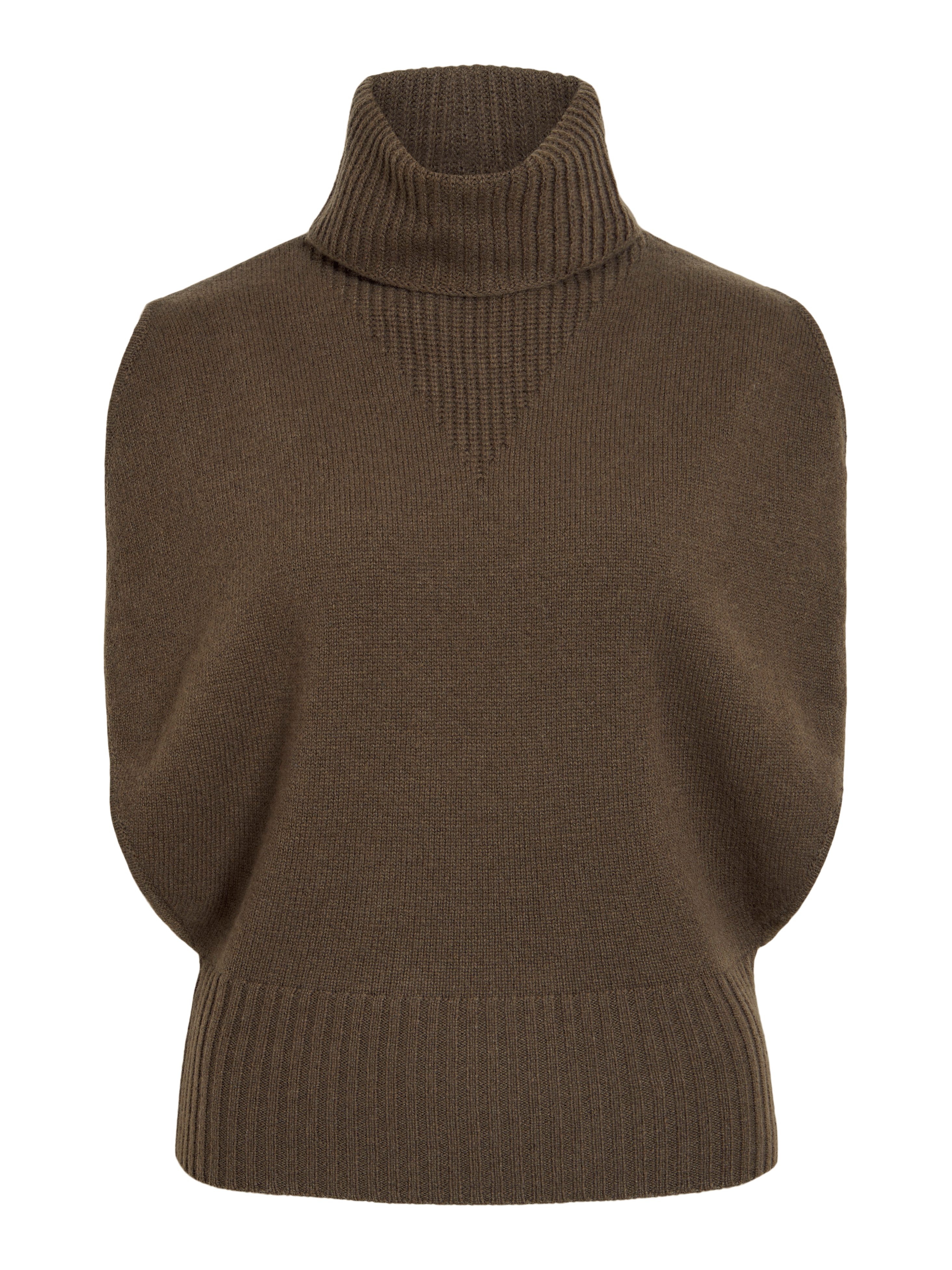 Straight wool polo neck jumper ROUGE EDIT Brown