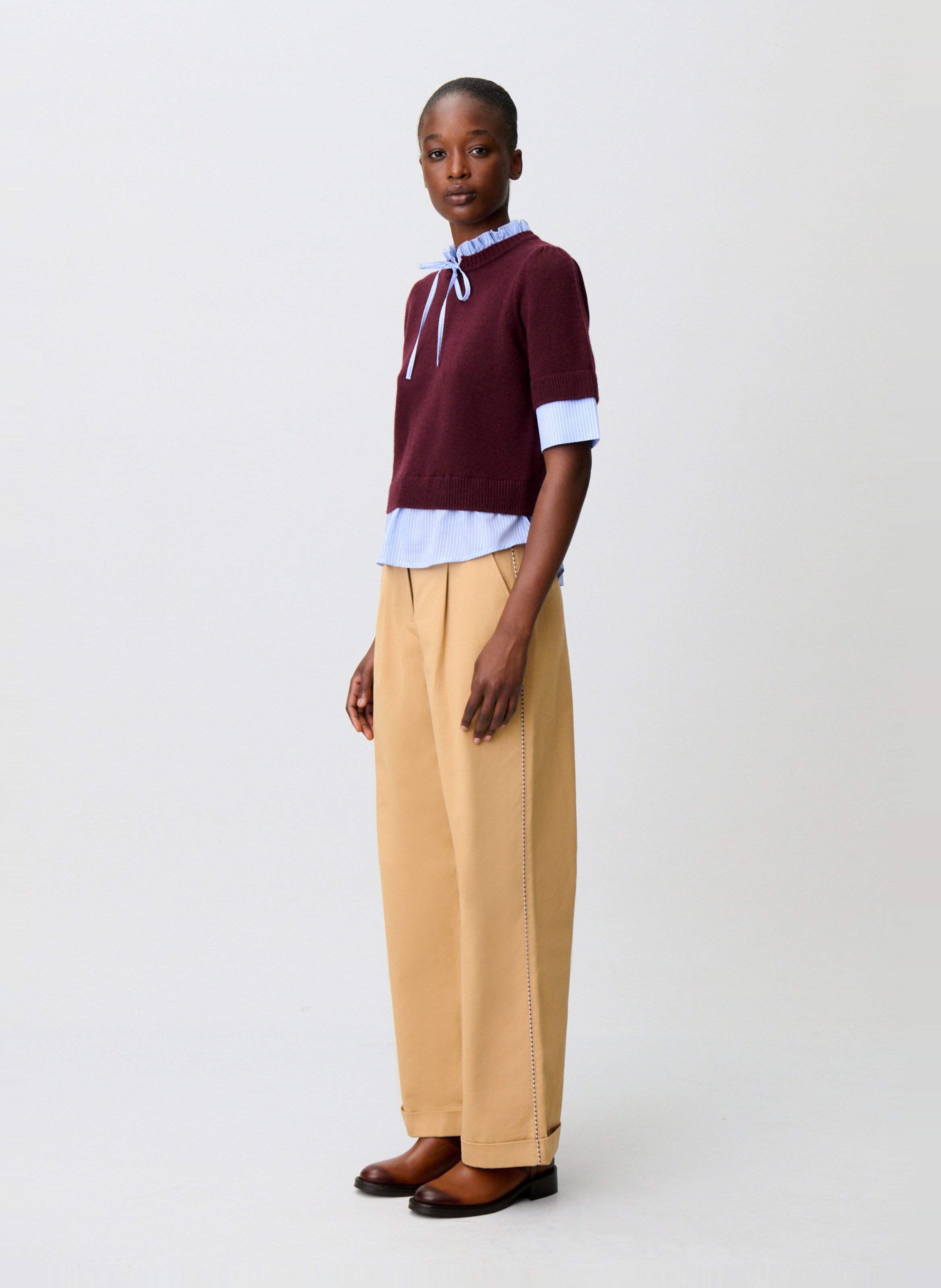 Gerade geschnittener Wollpullover CLAUDIE PIERLOT Violett