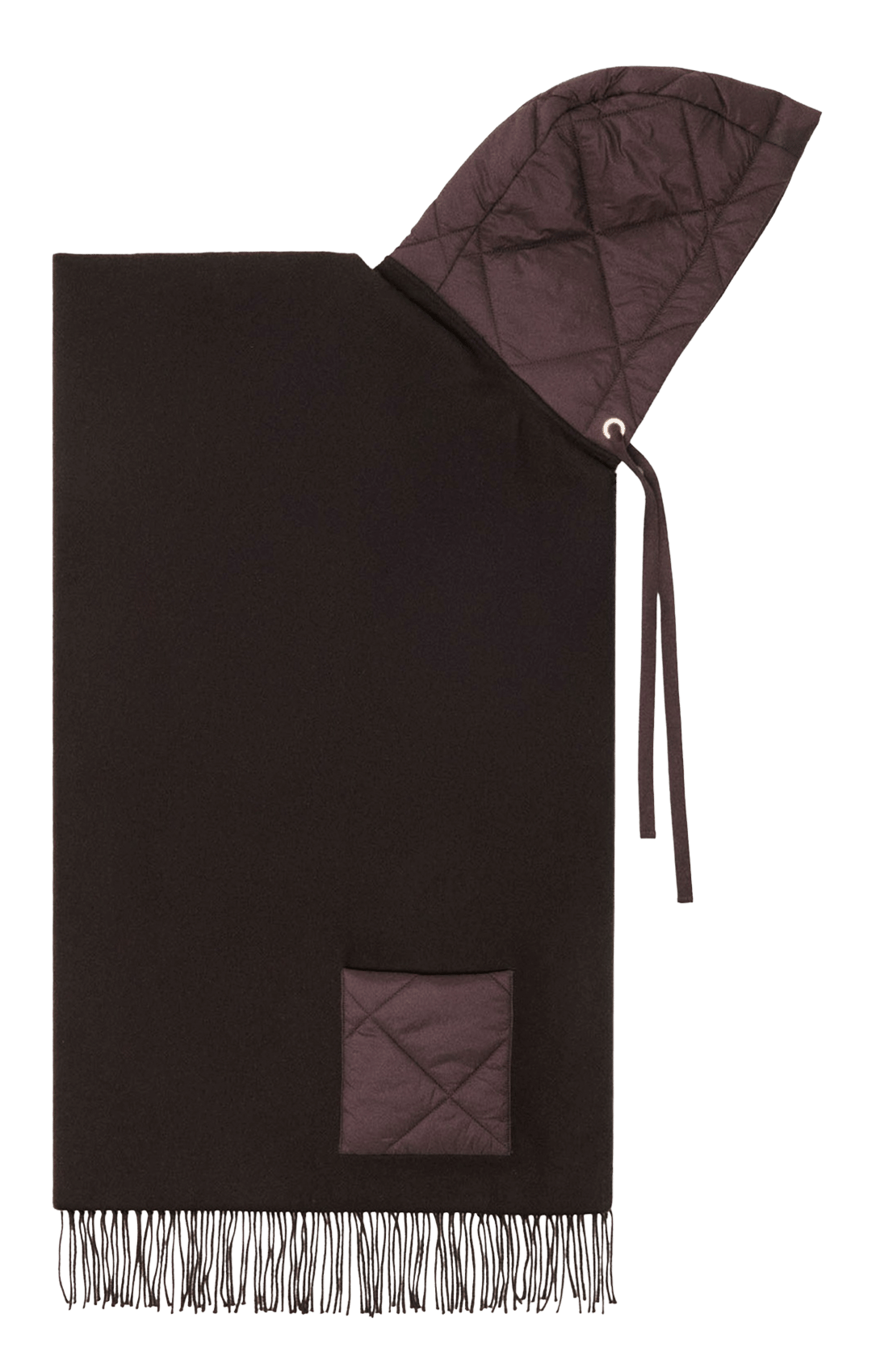 Wollen poncho met capuchon MAJE Bruin