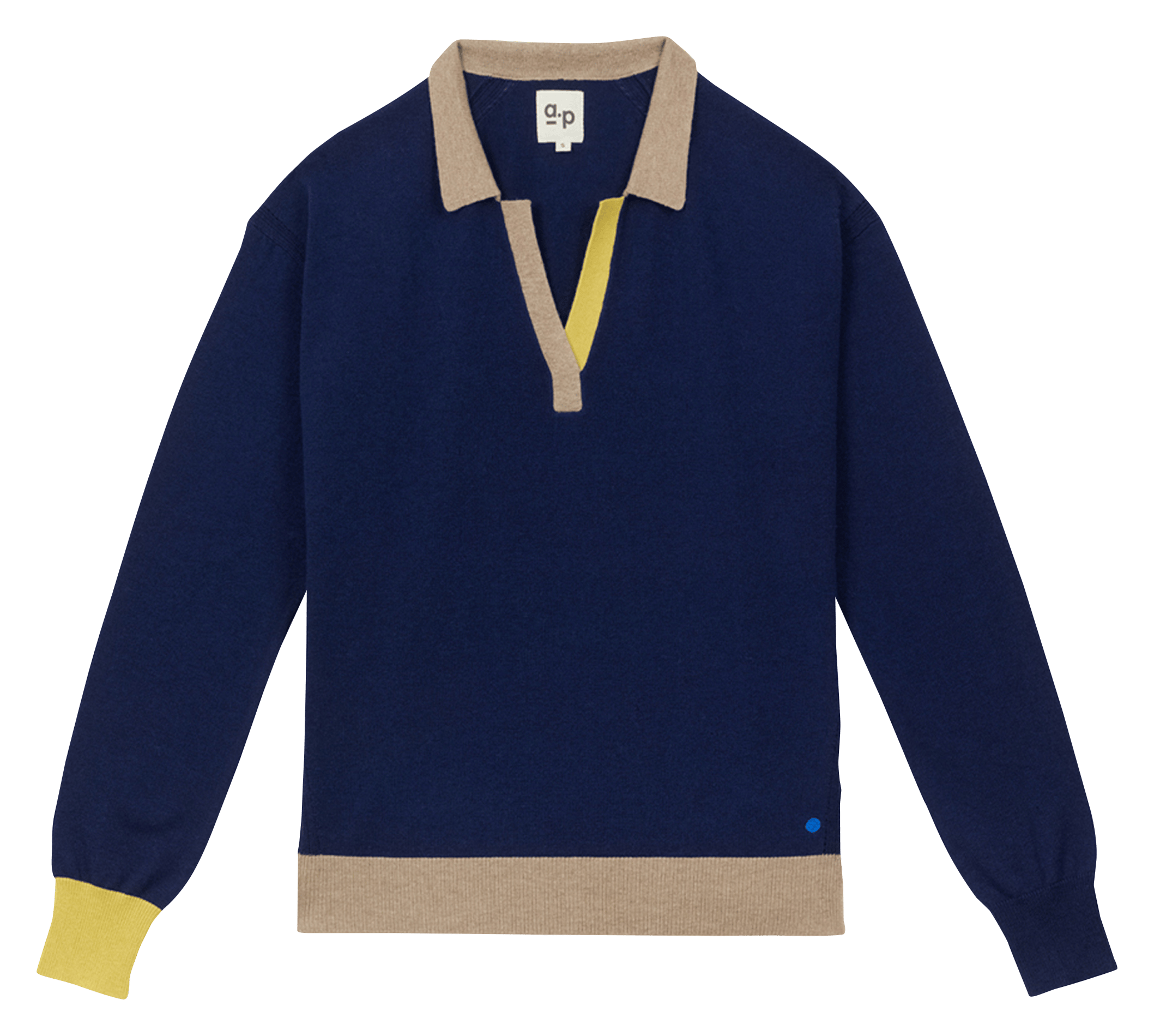 Straight v-neck solid color sweater A.P Blue