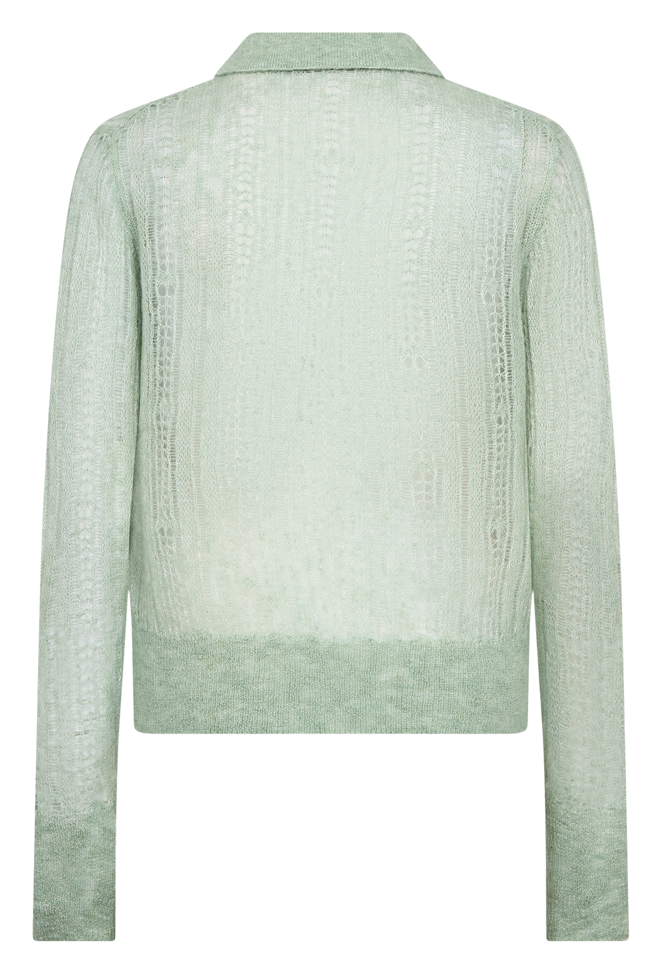 Pull col boutonné en laine mélangée MOS MOSH Vert