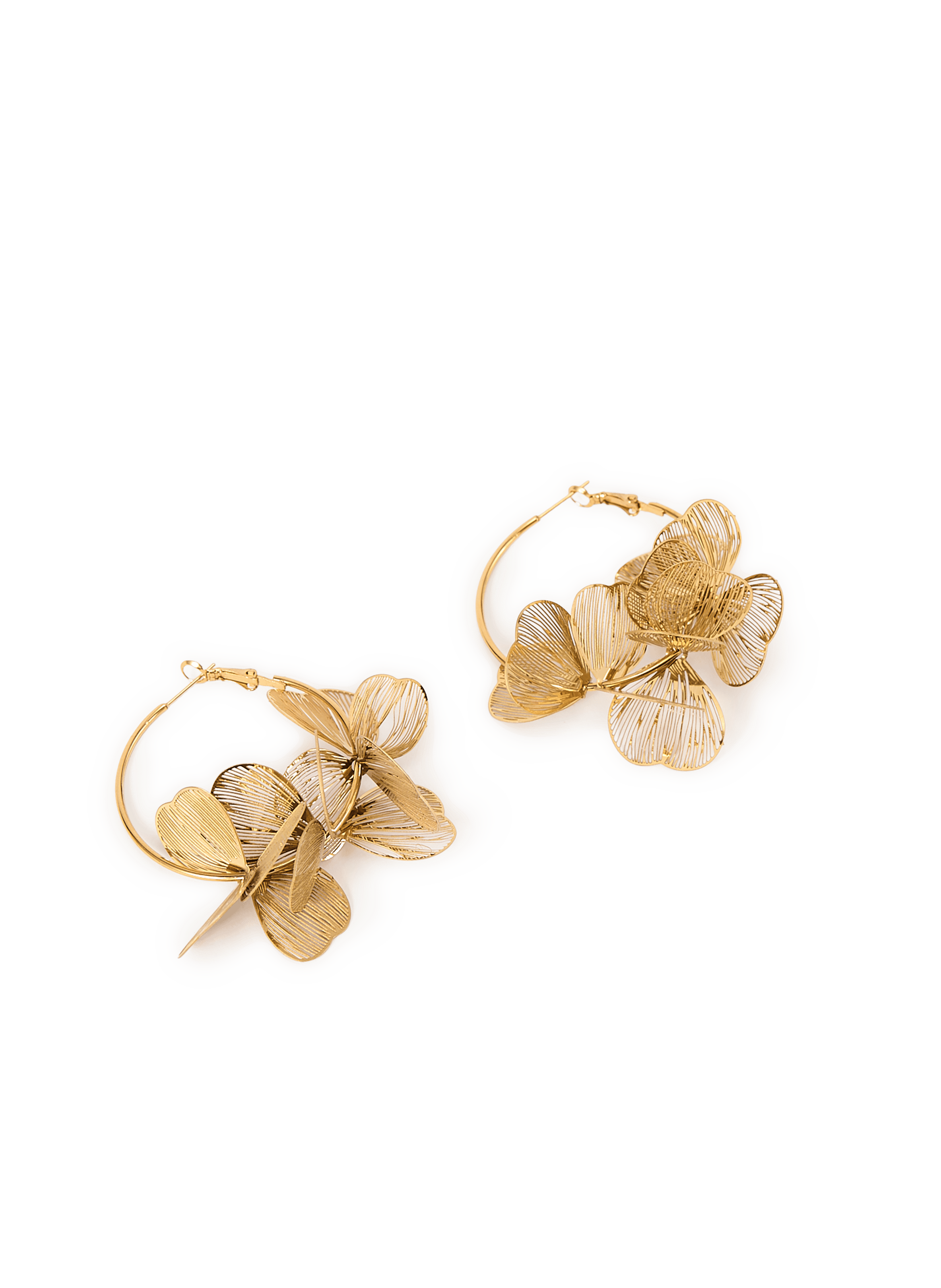Flower hoop earrings AU PRINTEMPS PARIS Golden