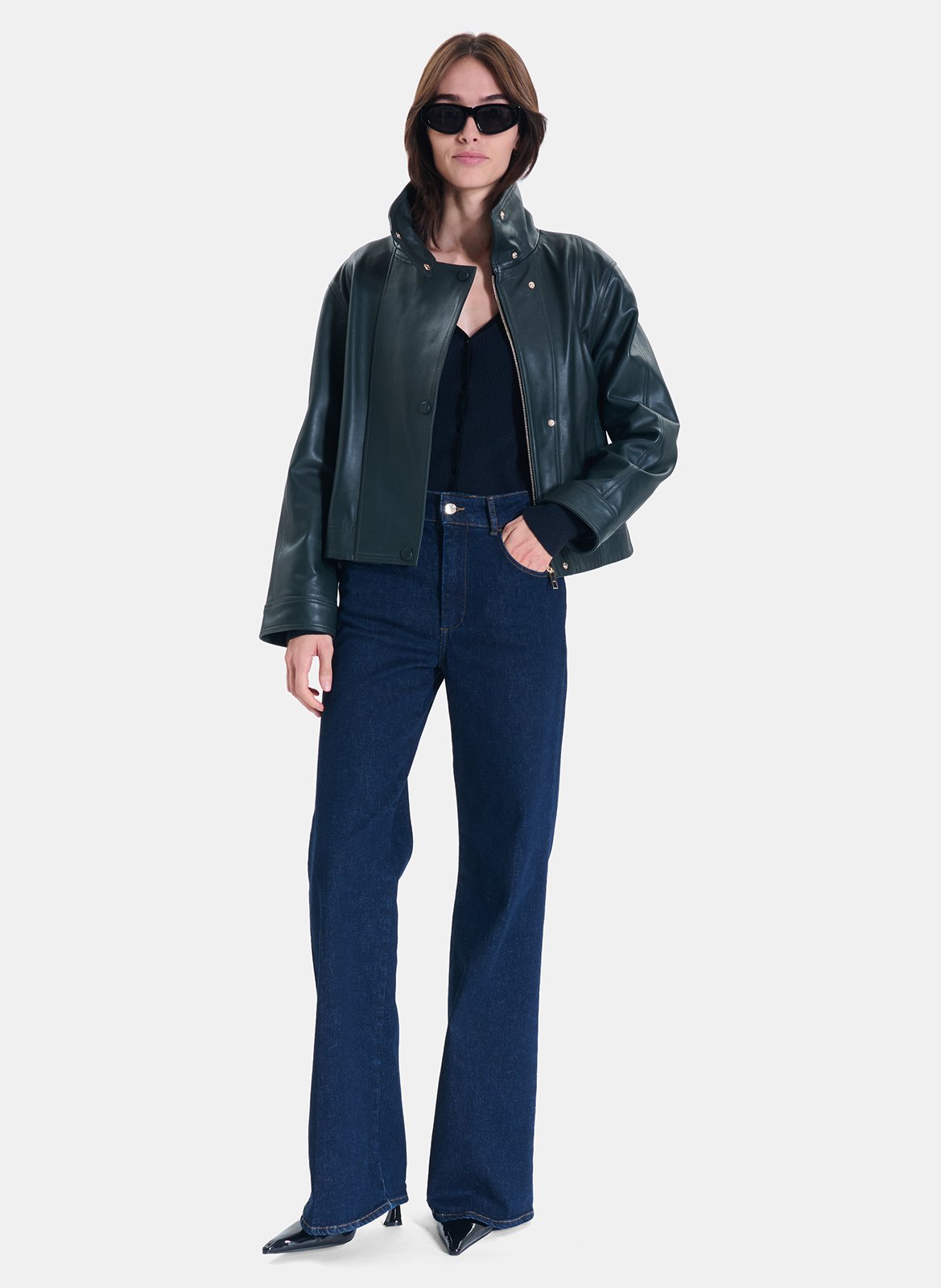 Jeans droit en coton mélangé ZAPA Bleu