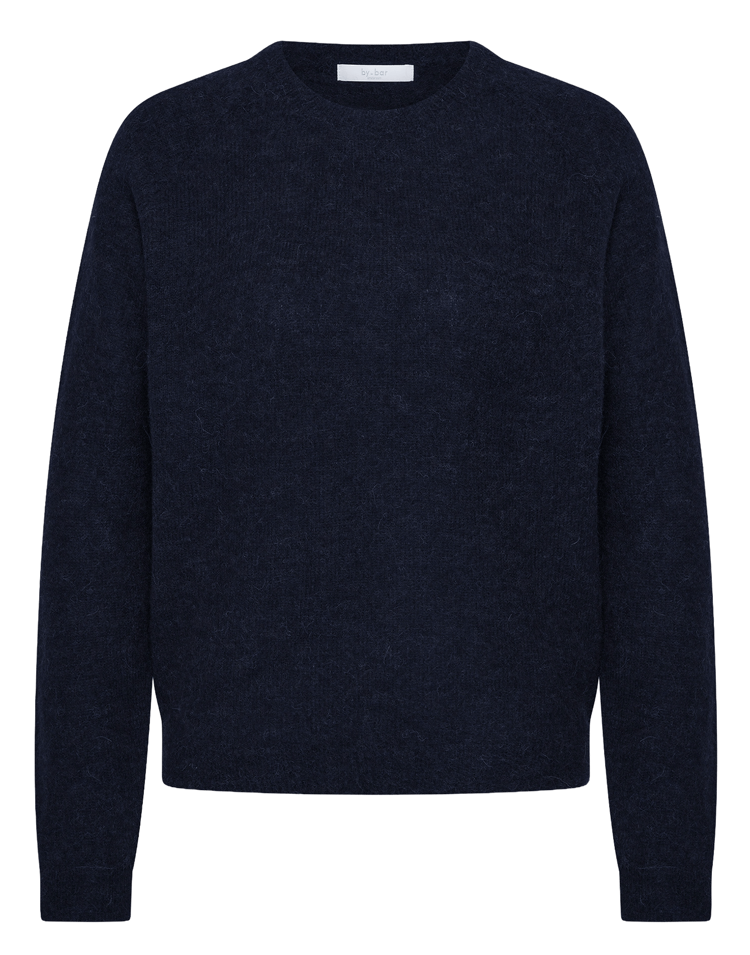 Pull col rond uni en laine mélangée BY BAR Blauw
