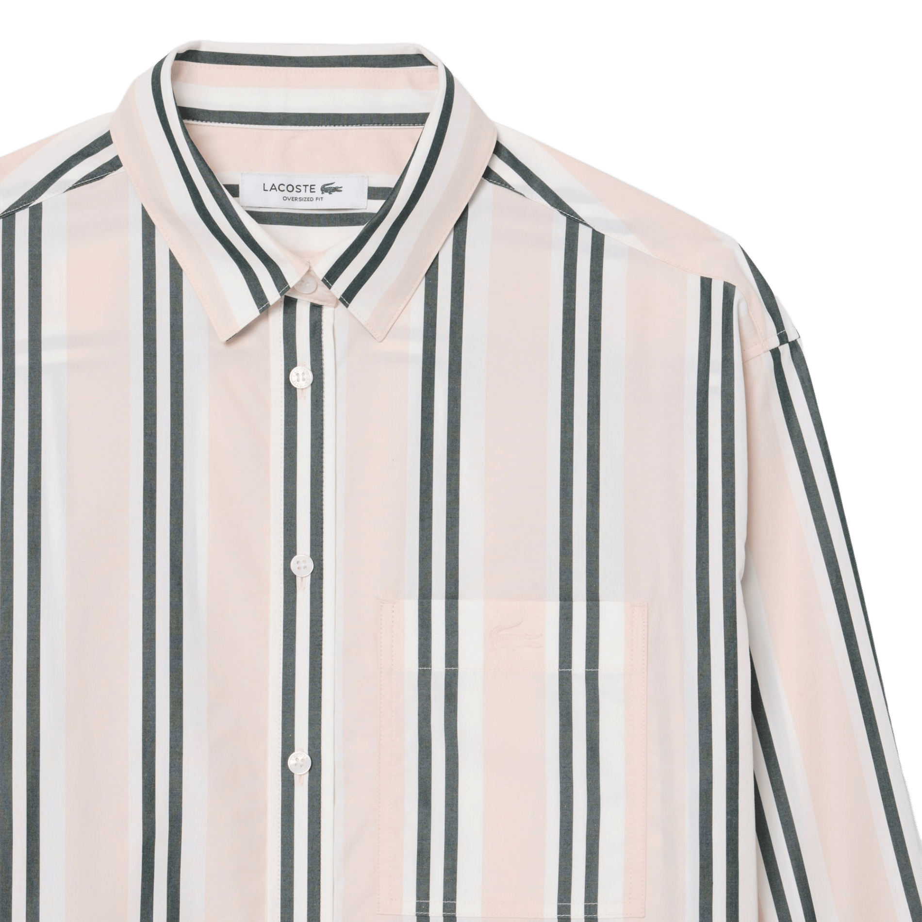 Chemise oversize col classique rayée en coton LACOSTE Multicolore