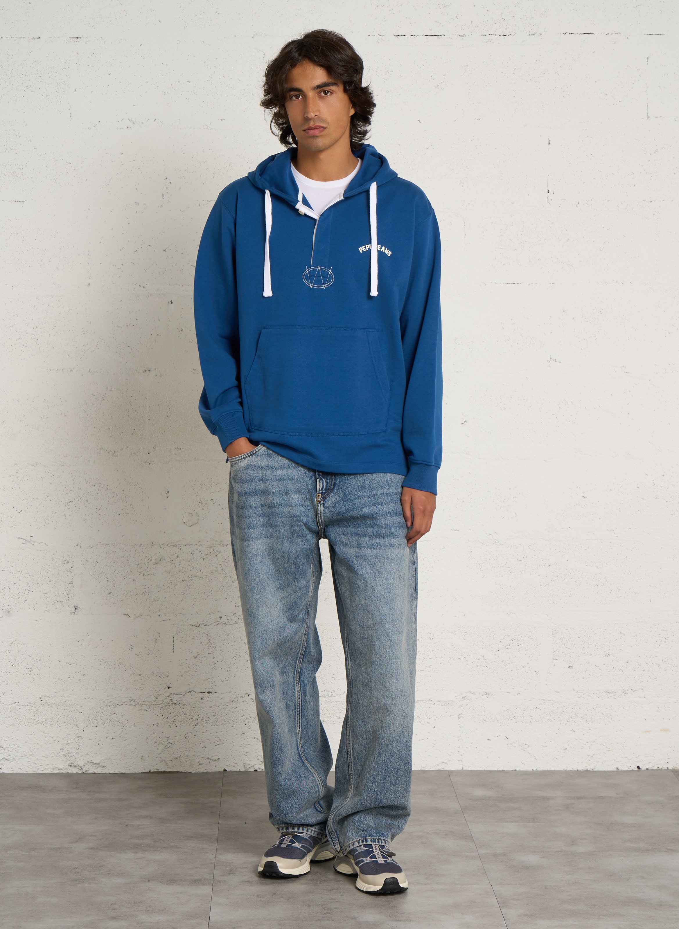 Oversize-Kapuzensweatshirt PEPE JEANS Blau