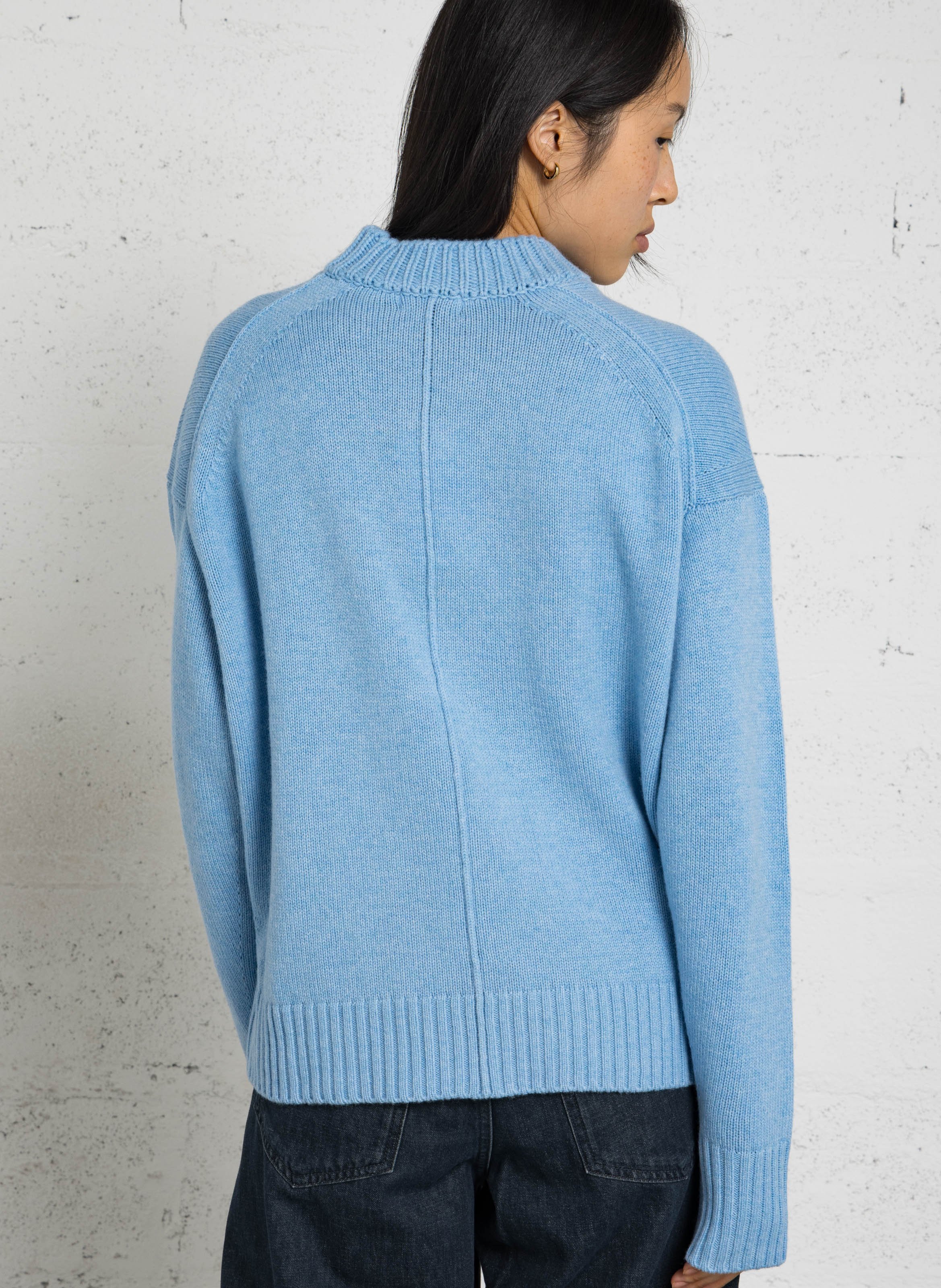 Pull oversize col V en laine  SOEUR Bleu