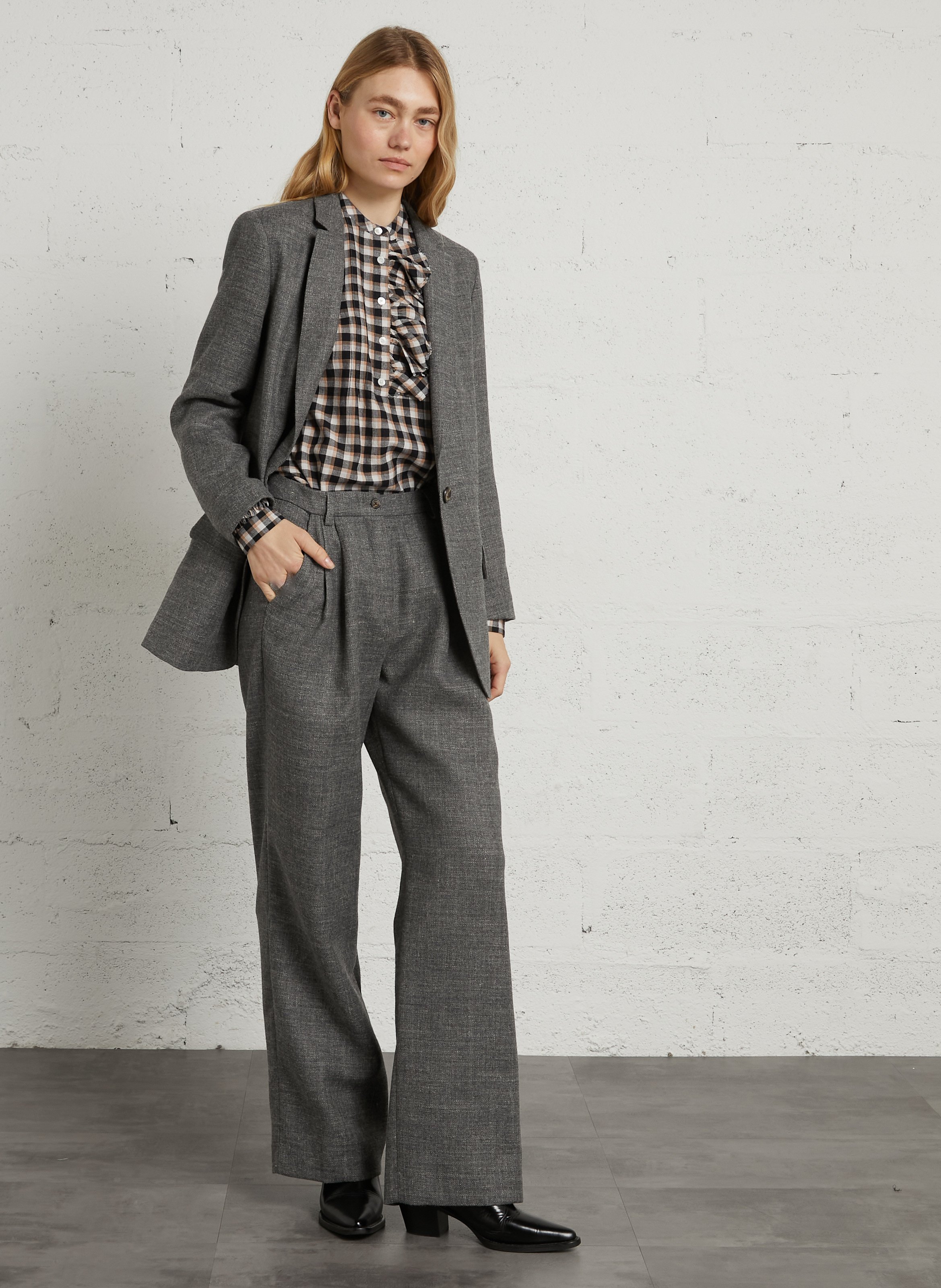 Straight suit trousers DIEGA Grey
