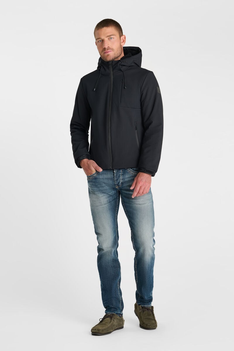 Zip-up hooded parka LE TEMPS DES CERISES Black