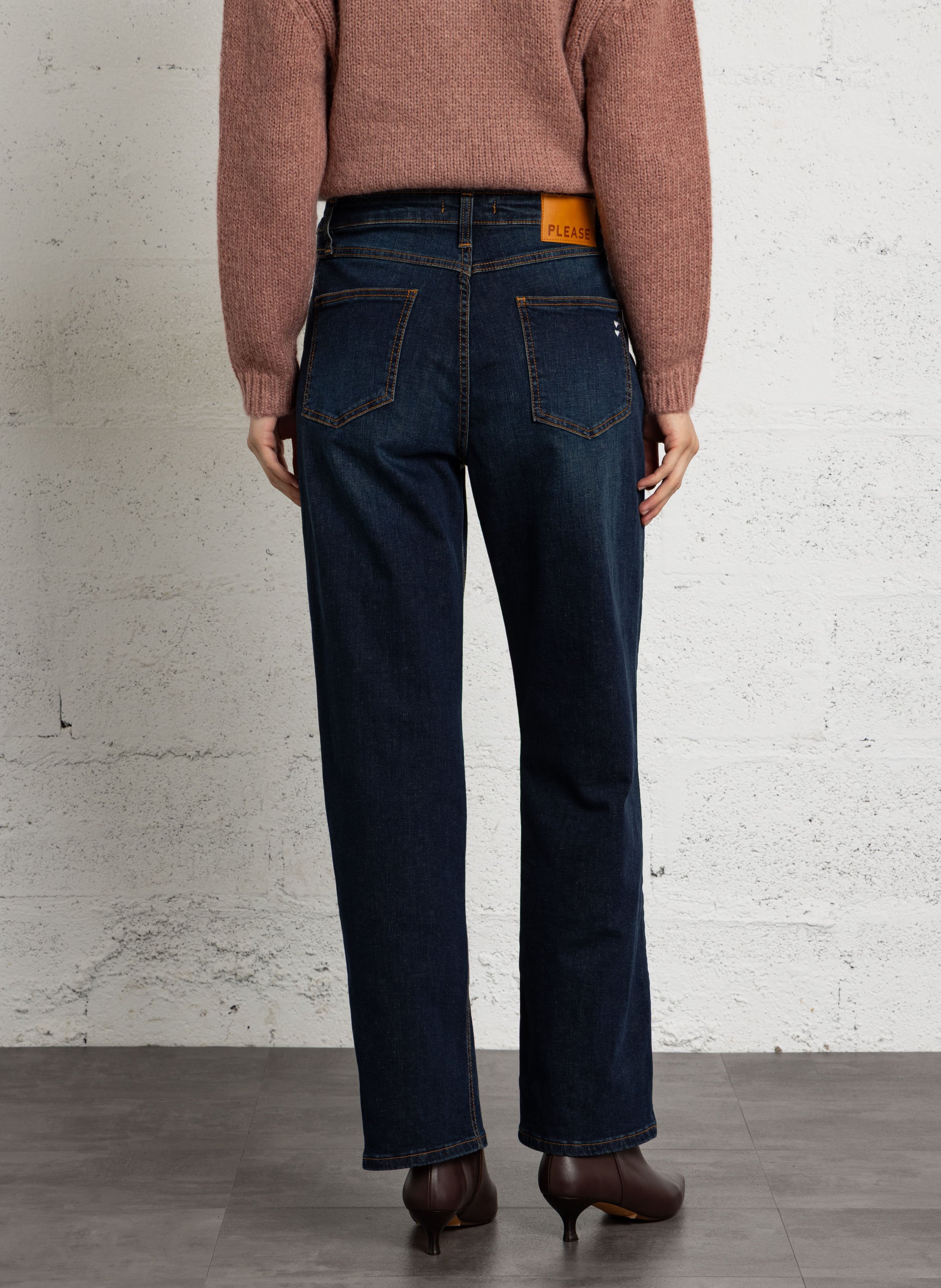 Weite Jeans aus Baumwoll-Mix PLEASE Blau