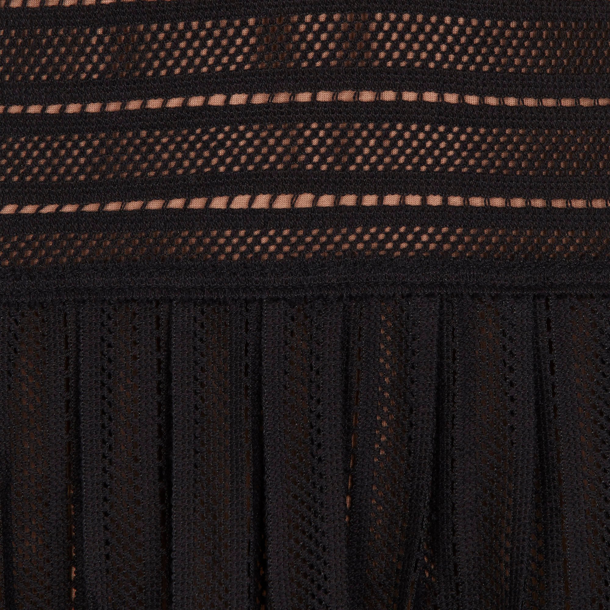 Paz short open-work crotchet-knit dress with belt SWILDENS Black