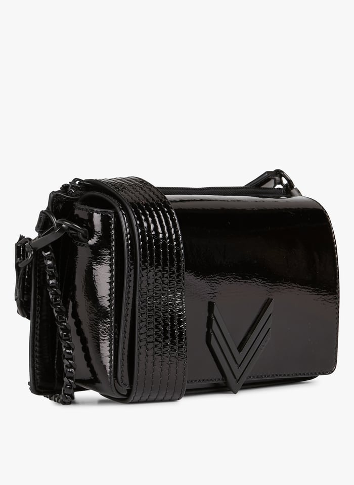 Sac Bandouli re En Cuir Vernis Noir Ikks Femme Place des Tendances