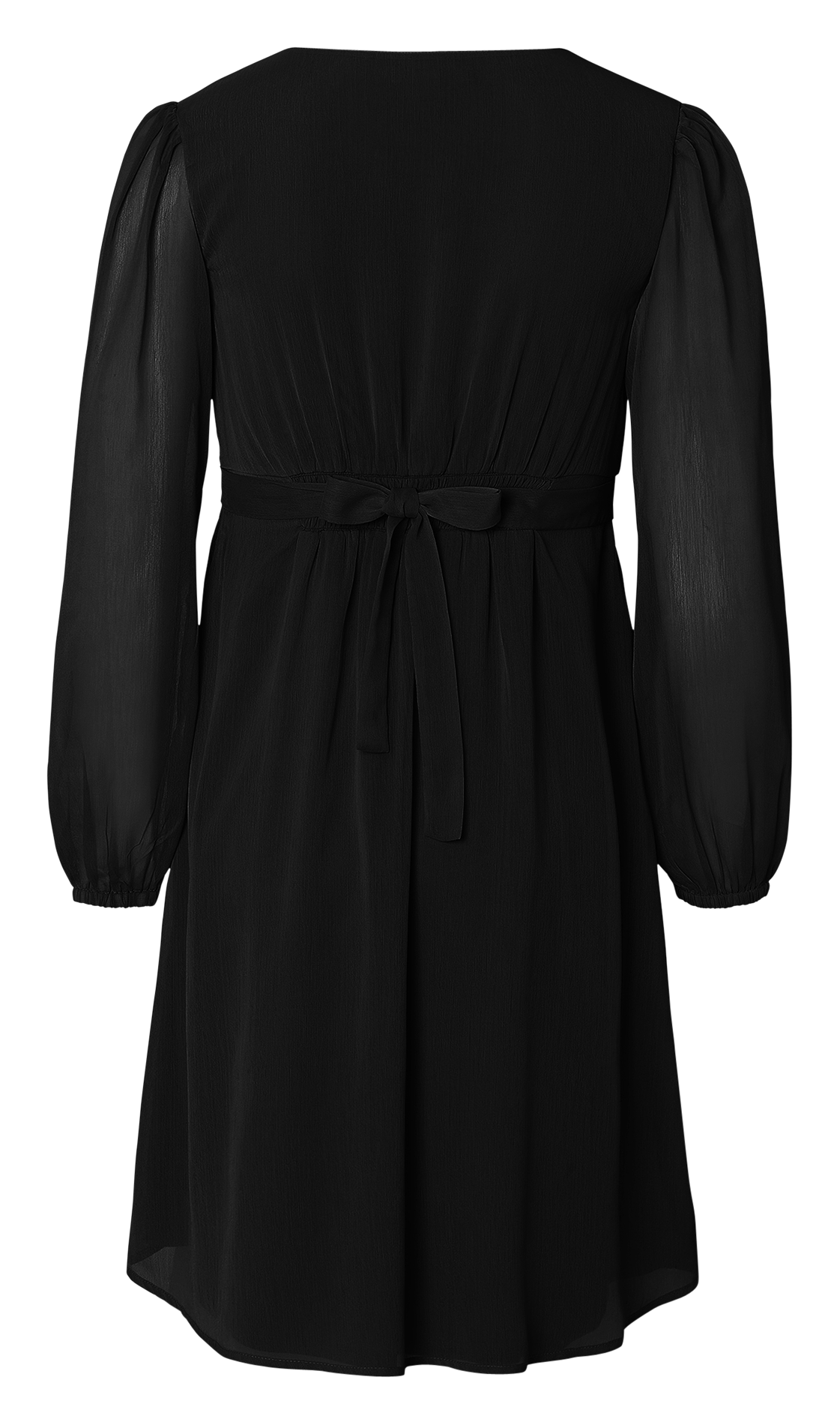 Short crepe wrapover-neck dress NOPPIES Black