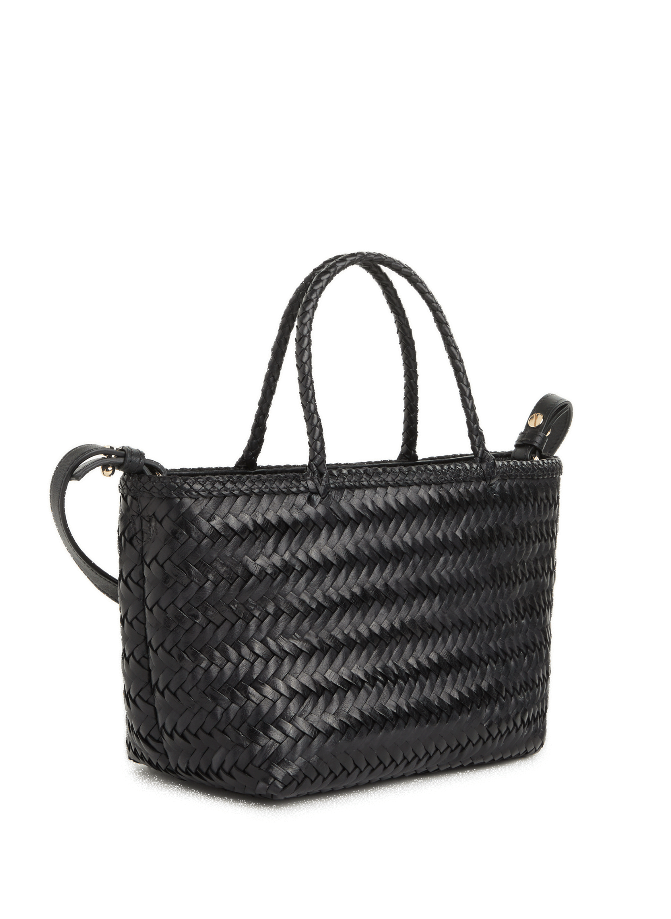 Sac panier tressé en cuir  SAISON 1865 Noir