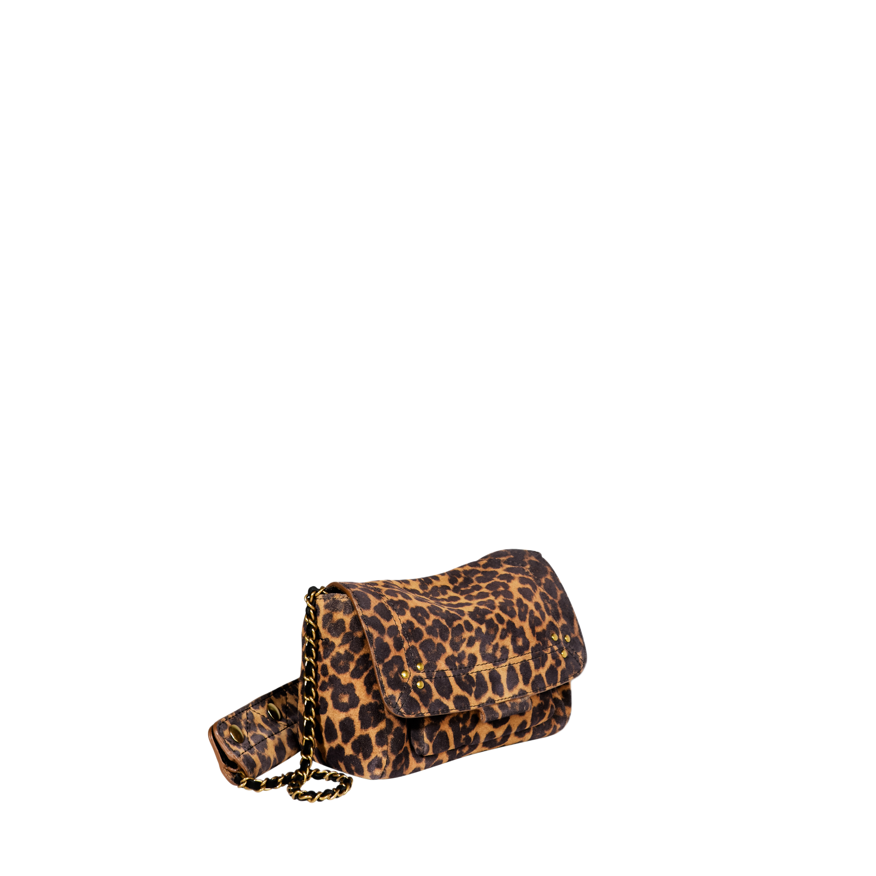 Mini velvet effect leather crossbody bag JEROME DREYFUSS Brown