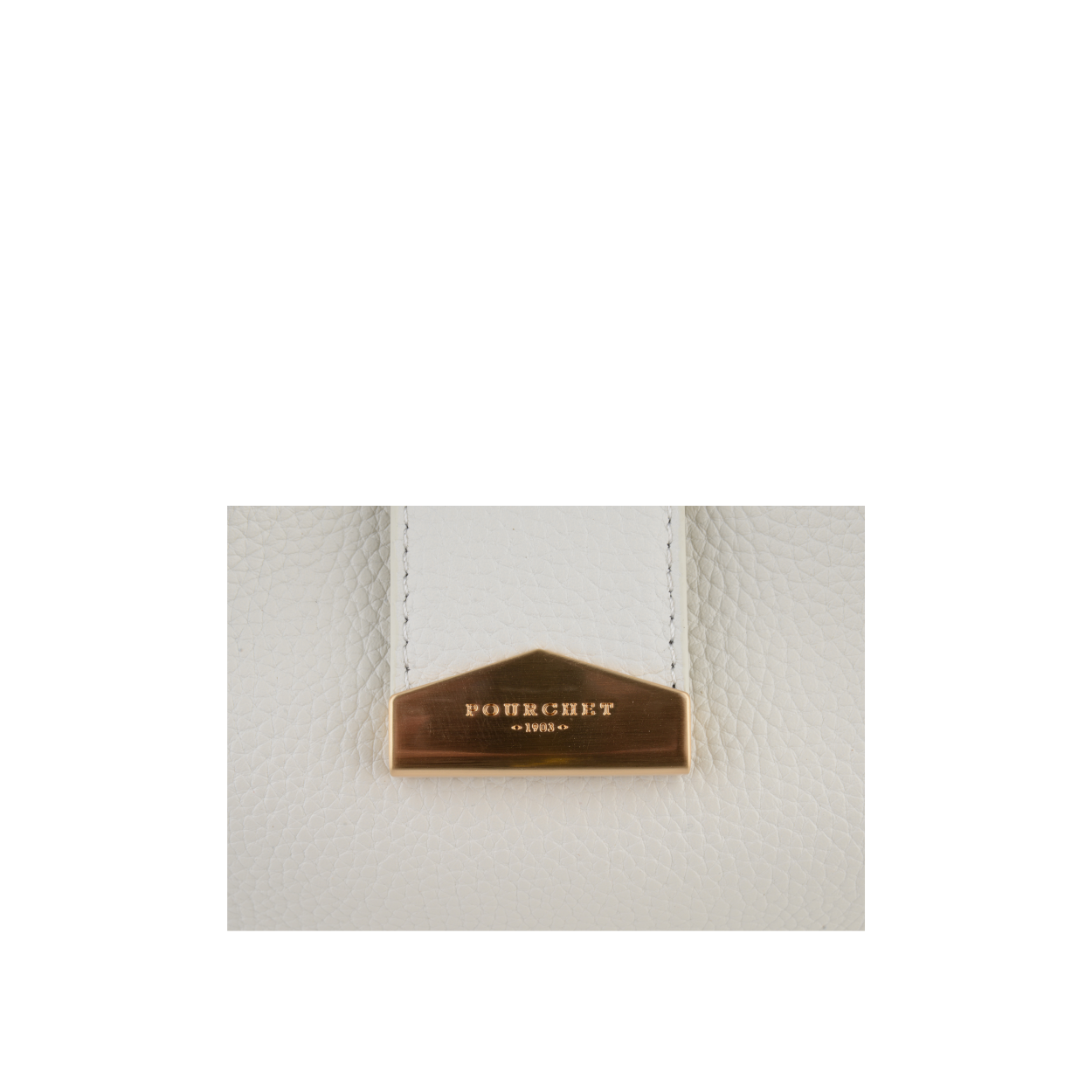 Leather clutch bag POURCHET White