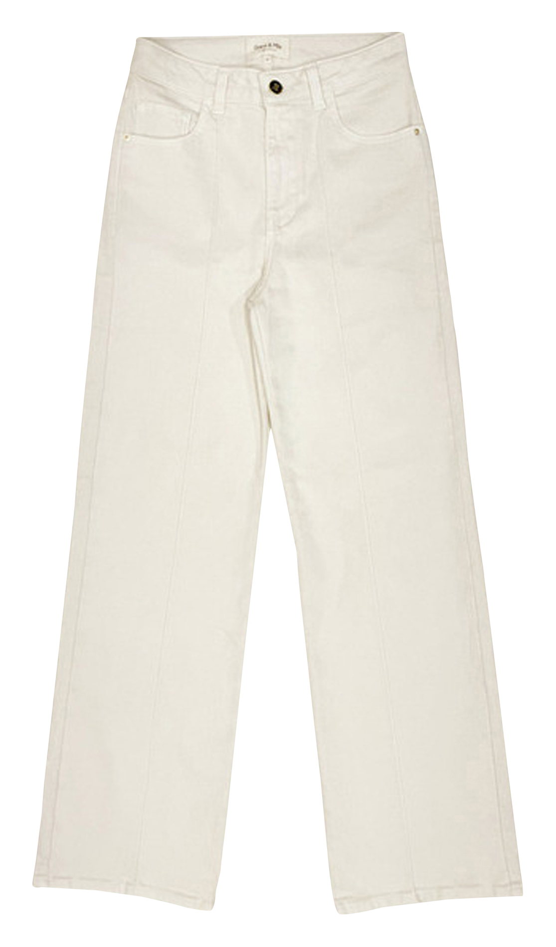Cotton-blend straight jeans White