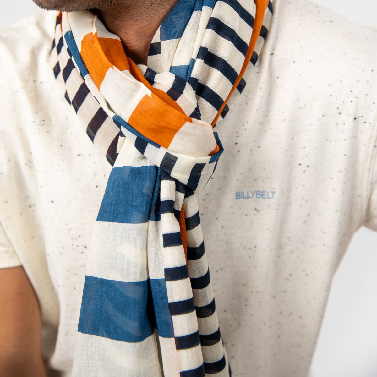 Organic cotton scarf BILLYBELT Blue