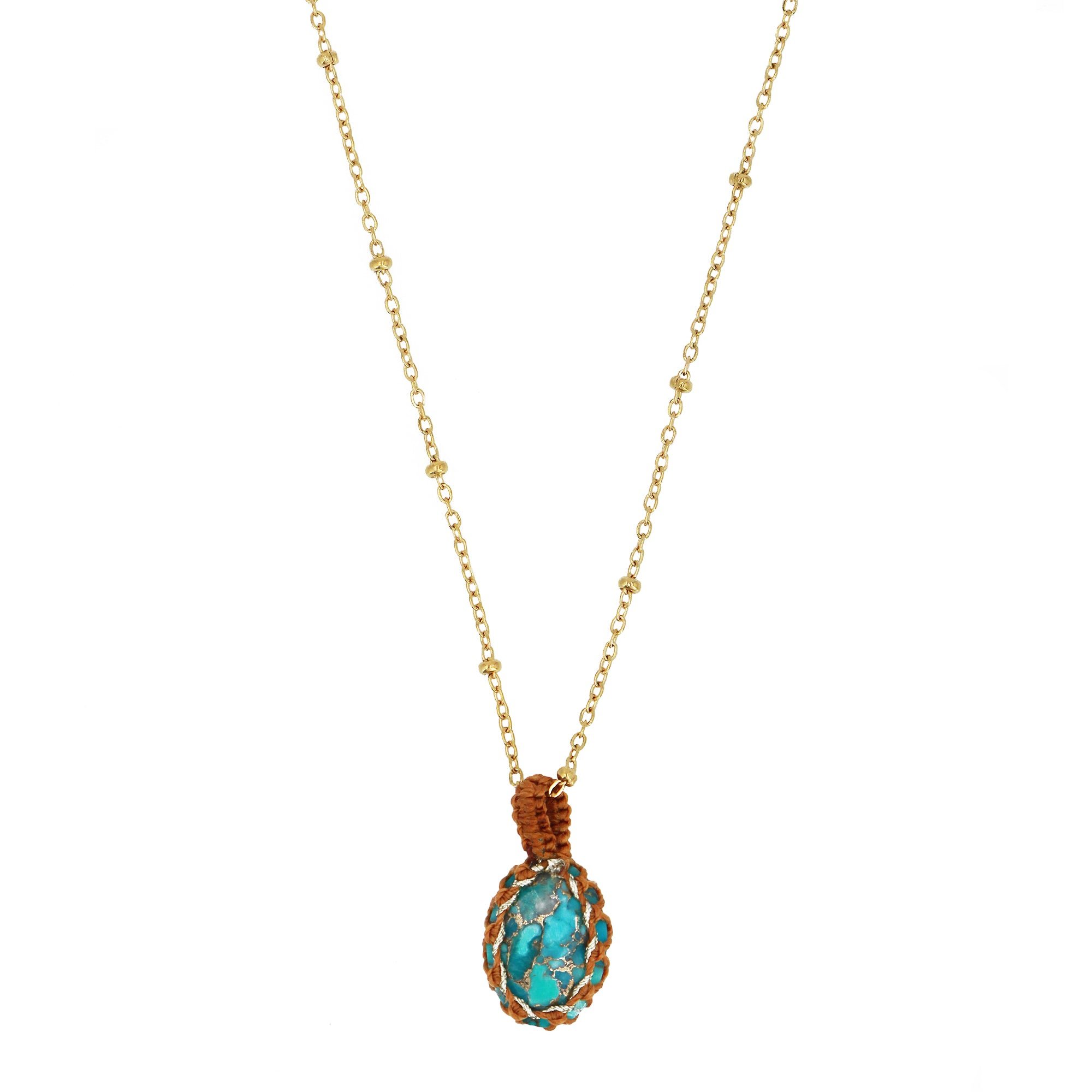 Colliers plaqué or chakra NILAI Blue