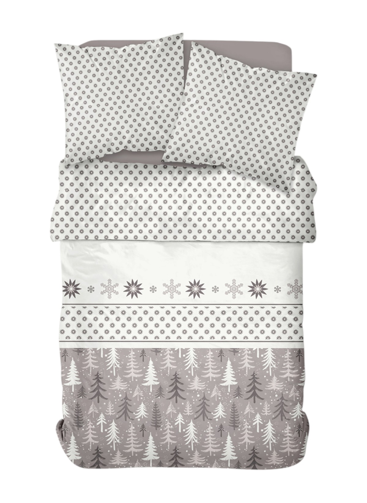 Printed cotton bed set TODAY LINGE DE MAISON Grey