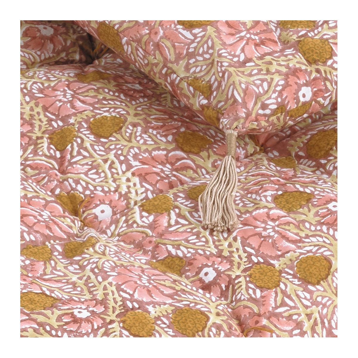 Futon jungle coton - 180 x 80 cm - rose BLANC D'IVOIRE Rose