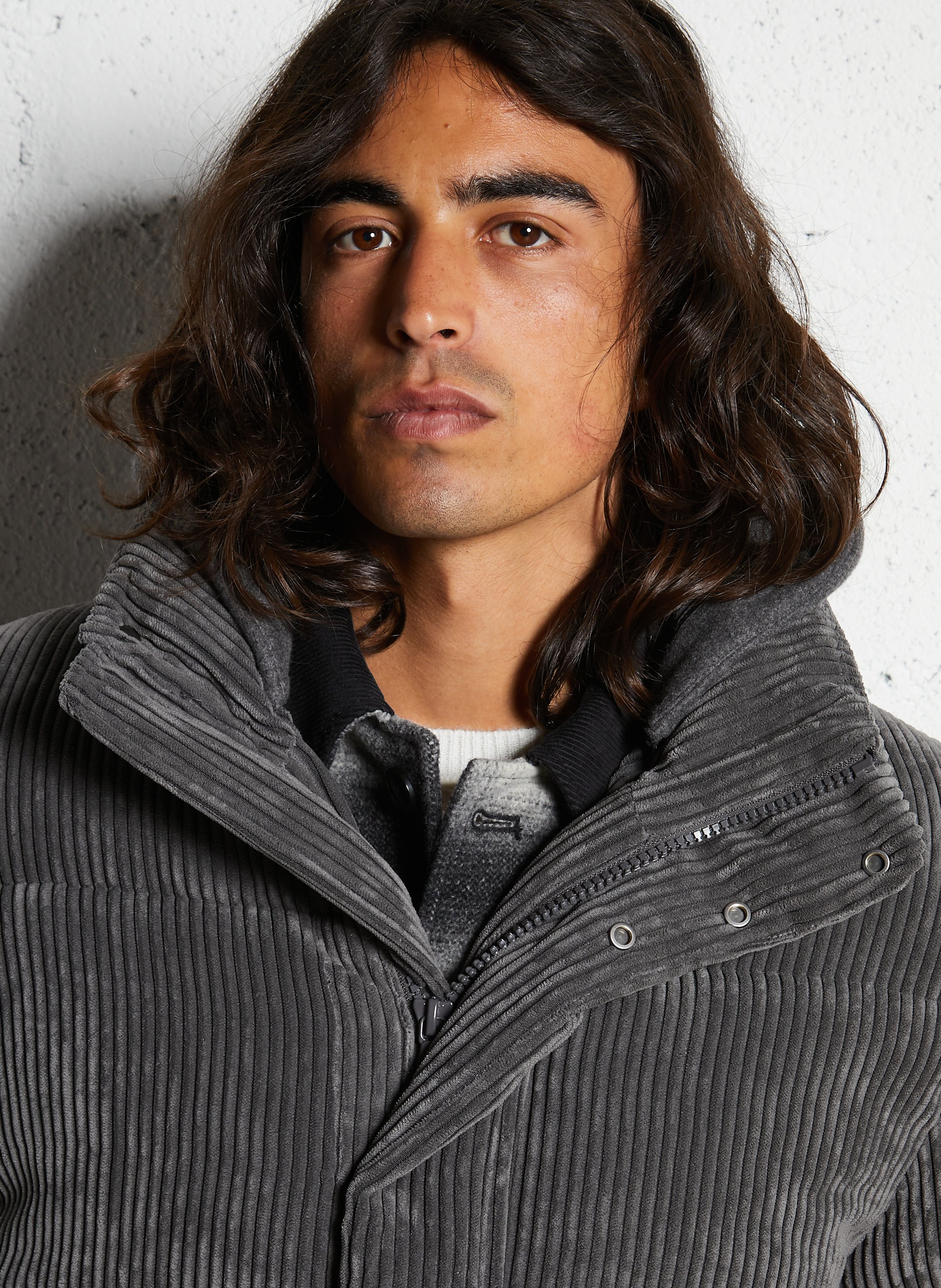 Oversize gerippte Daunenjacke IKKS Grau