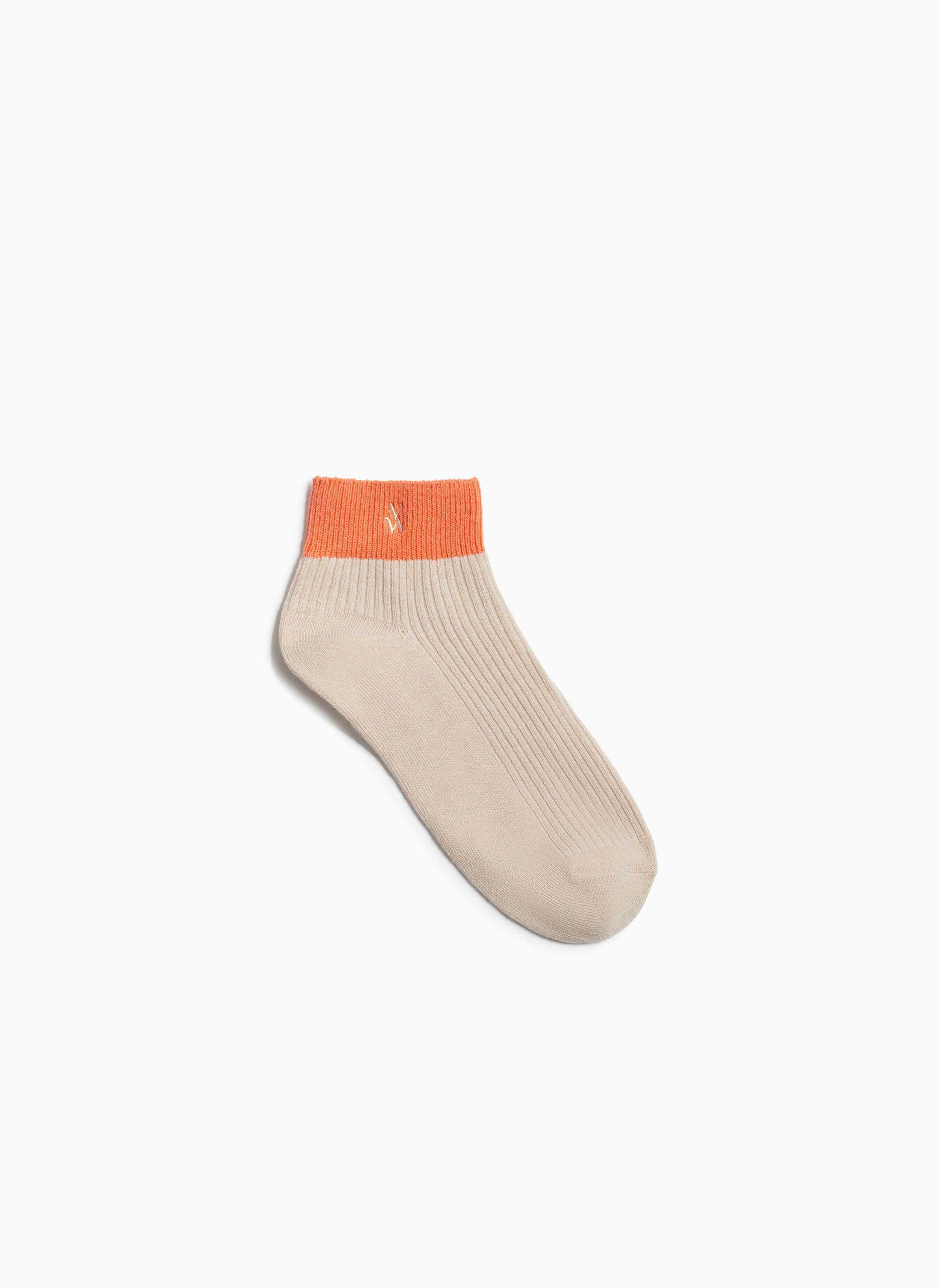 Short cotton-blend ribbed socks VANESSA WU Beige