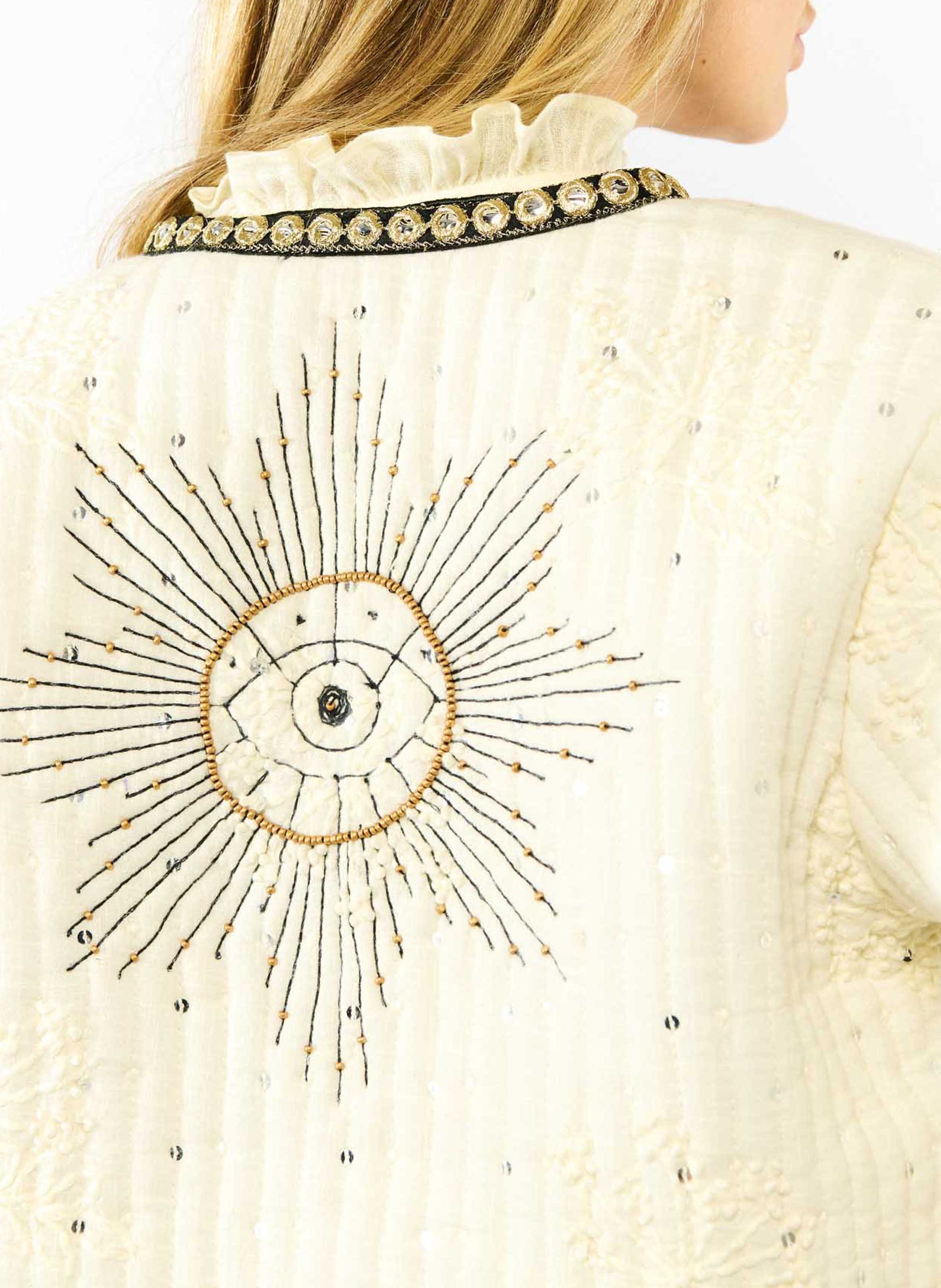 Straight cotton jacket WILD White