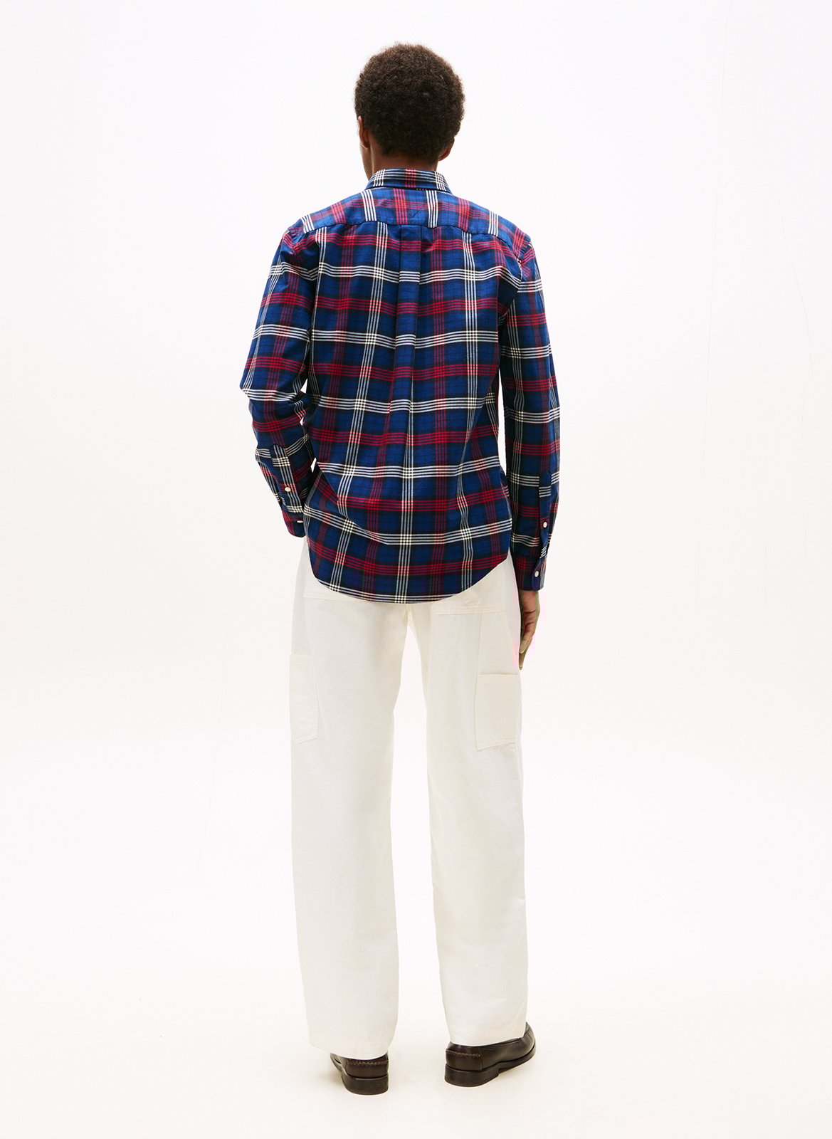 Straight printed cotton shirt TOMMY HILFIGER Blue