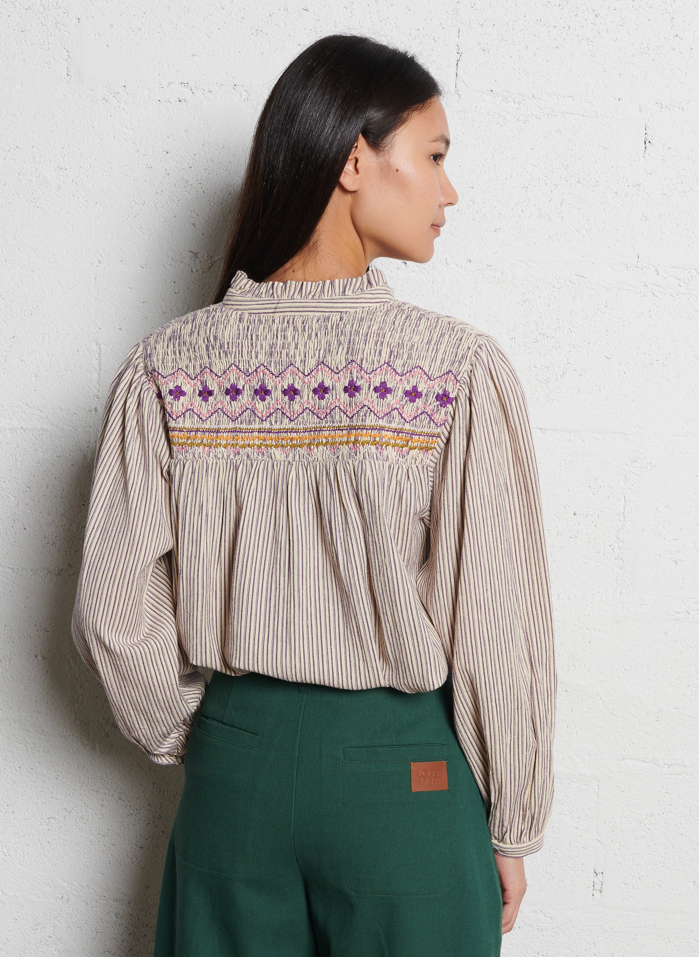 Straight printed cotton blouse LOUISE MISHA Multicolored